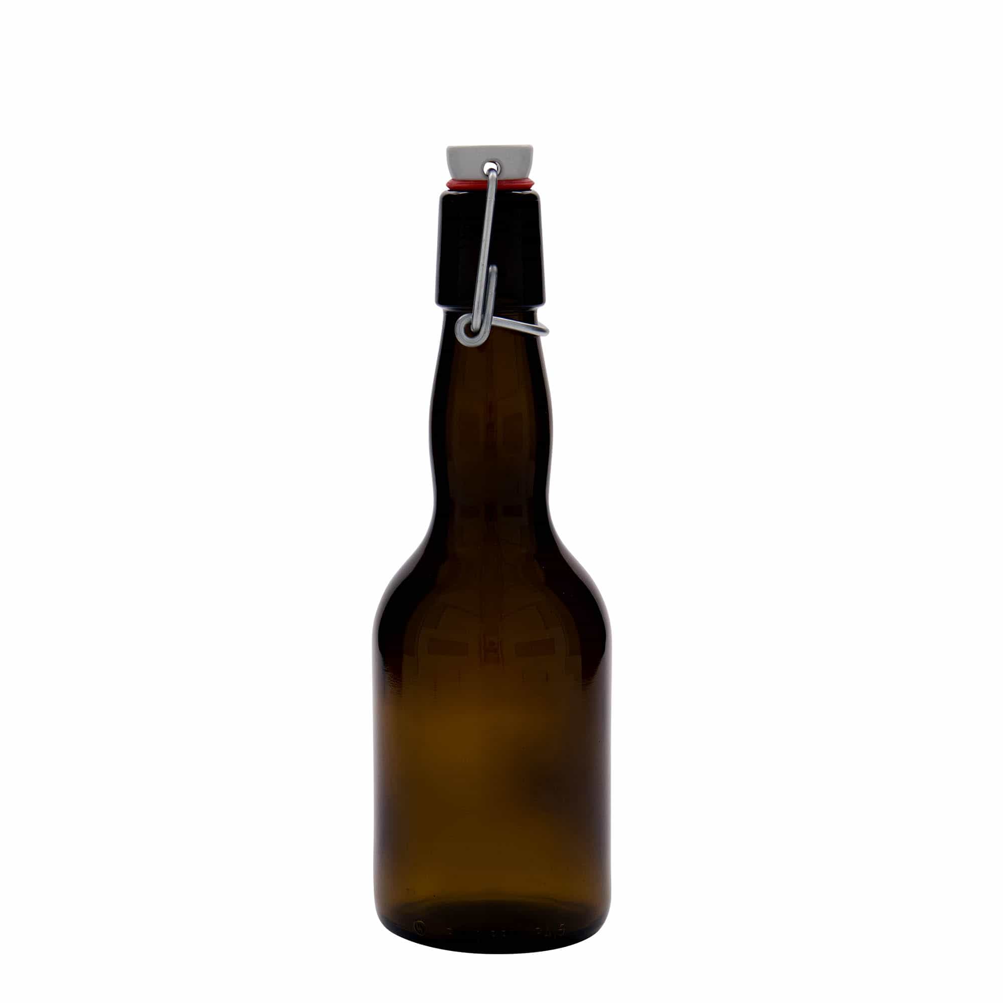 330 ml boca piva s grlom, staklo, smeđa, otvor: zatvarač s kopčom