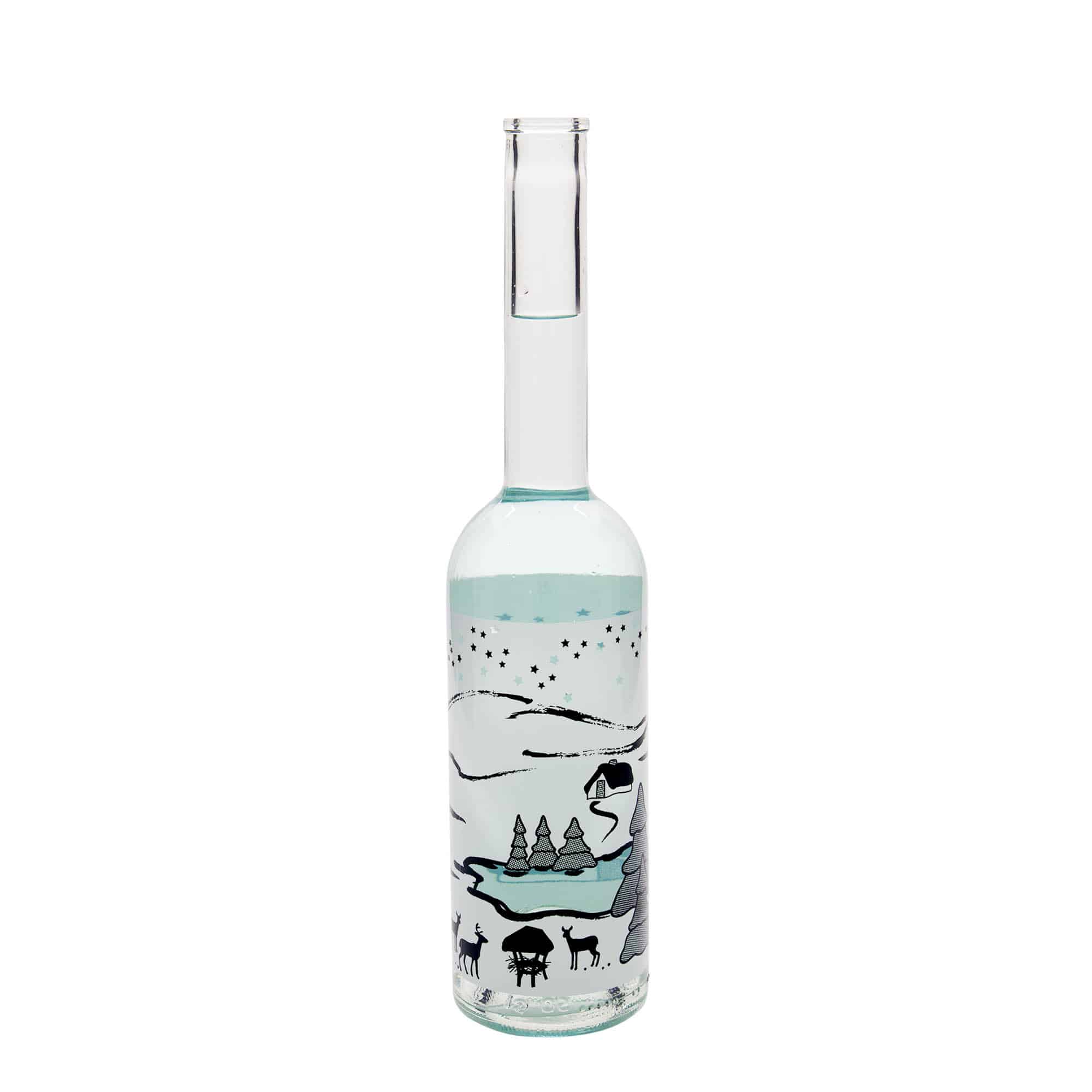 500 ml staklena boca 'Opera', motiv: Zimski san-Bianco, grlo: plutanje