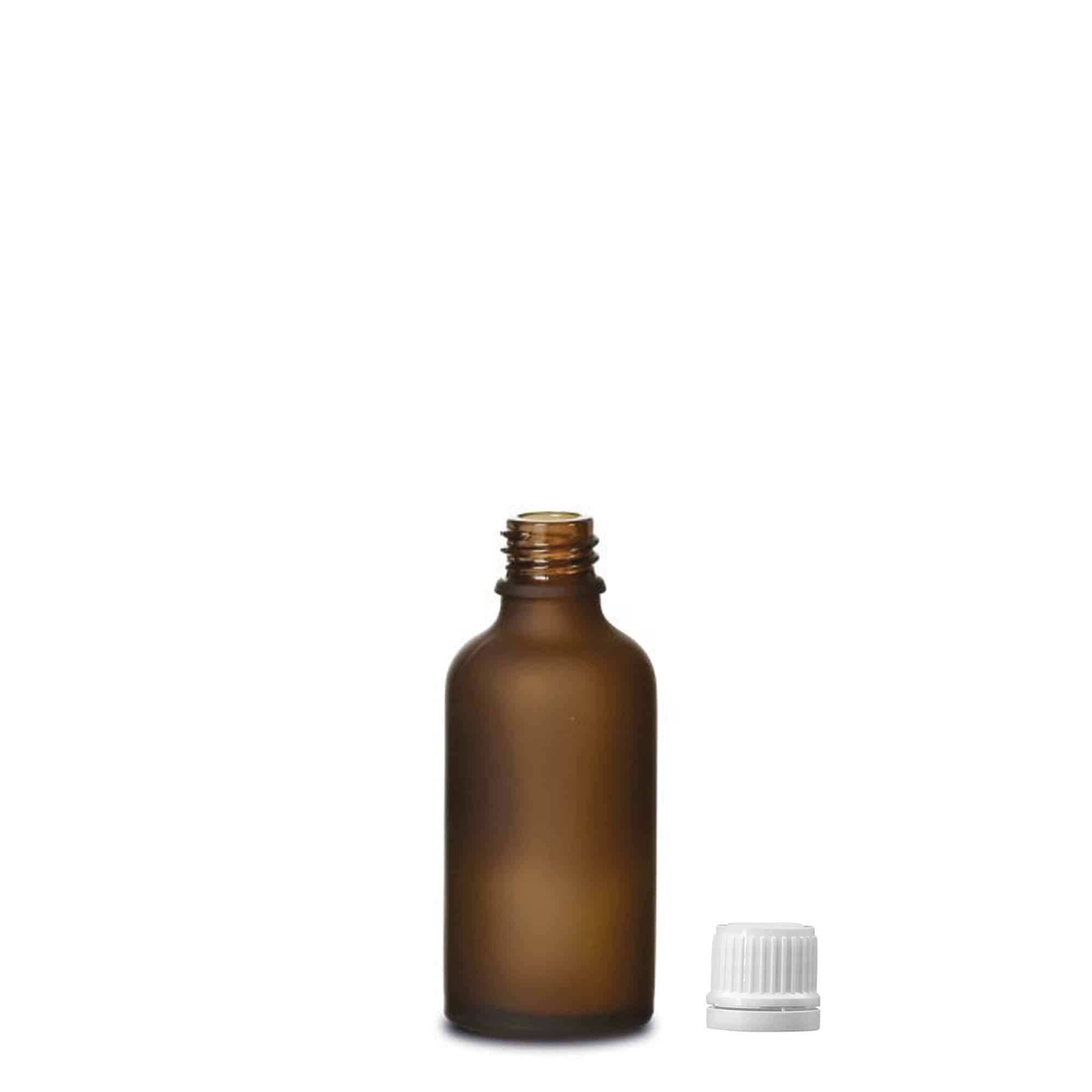 50 ml medicinska bočica, staklo, smeđa matirana, grlo: DIN 18