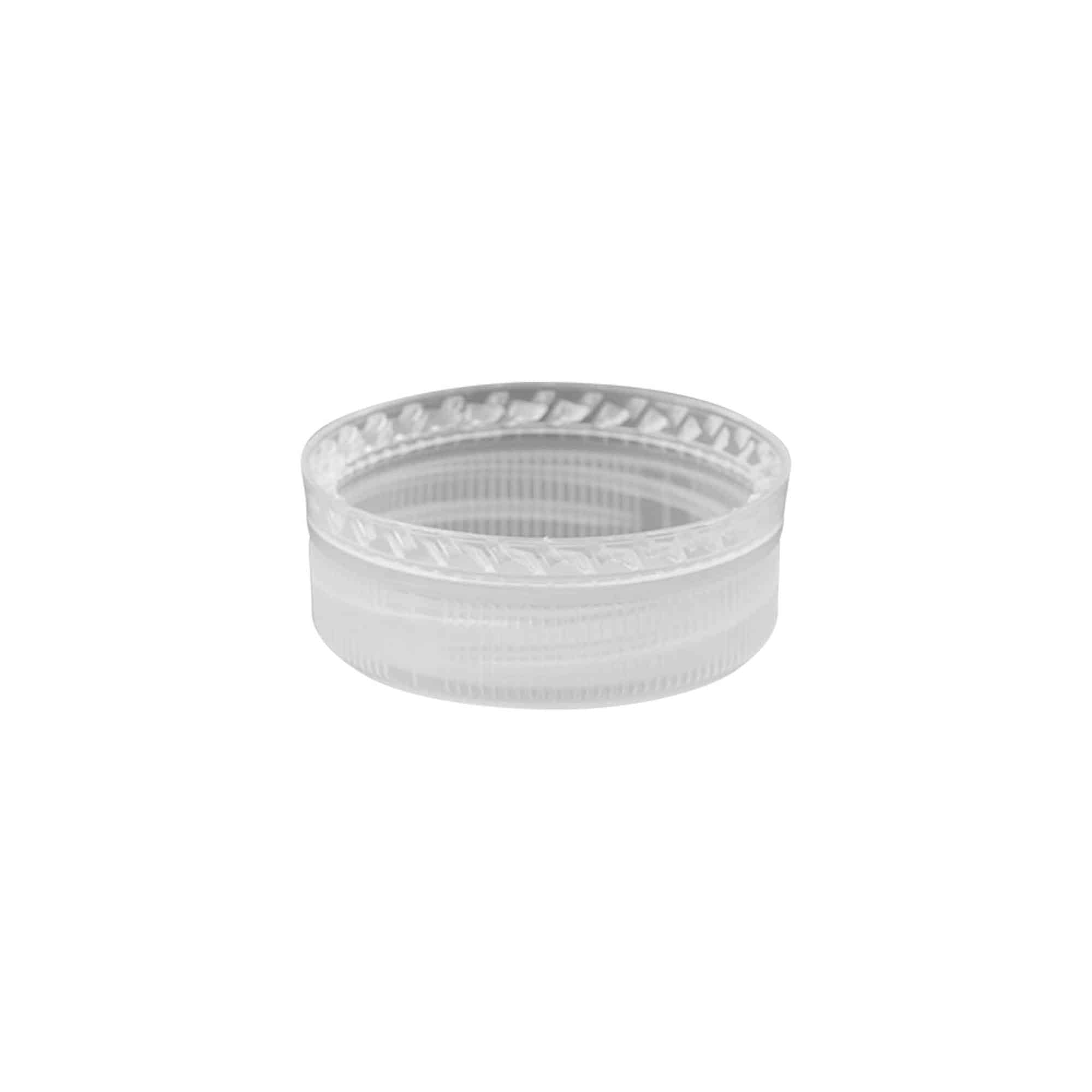 Navojni čep s dvostrukim navojem, PE plastika, bijeli, za otvor: PET 38 mm