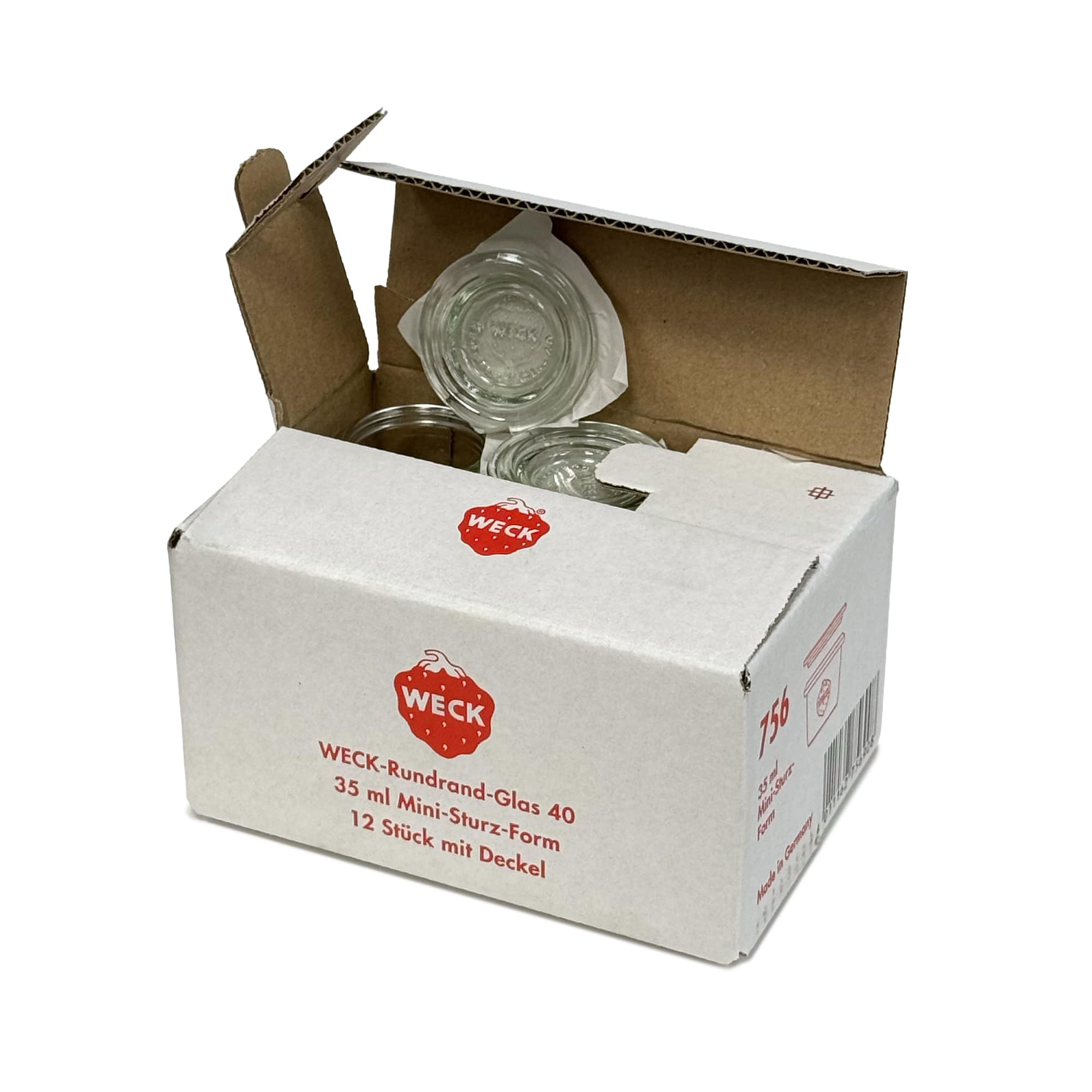 12x 35 ml WECK-staklenka za stavljanje naopako sa staklenim poklopcem RR 40
