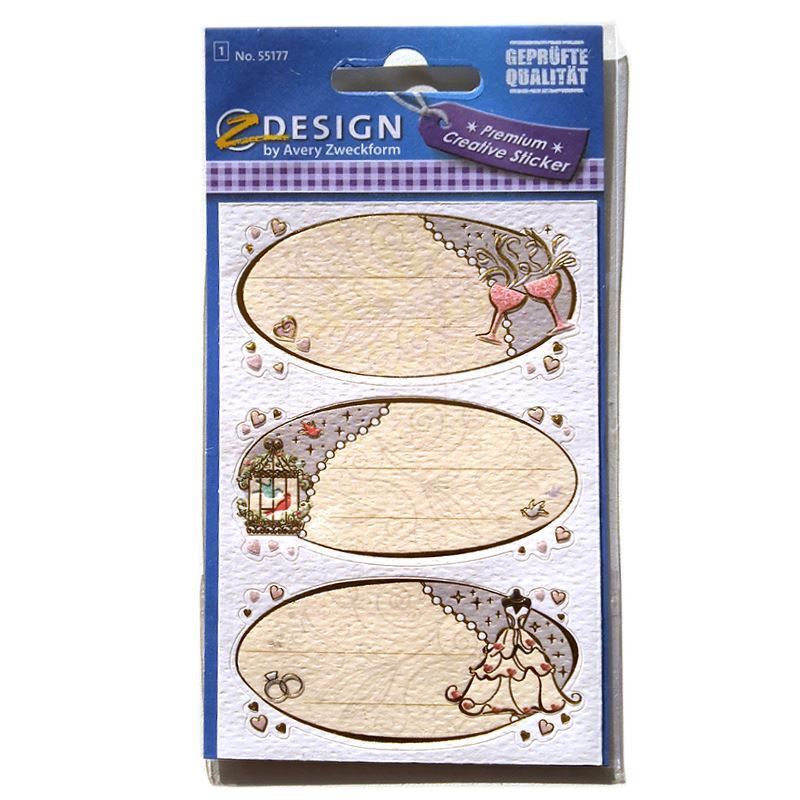 Zweckform naljepnice 'Čestitke za vjenčanje', ovalne, papir, višebojne Zweckform naljepnice 'Čestitke za vjenčanje', ovalne, papir, višebojne