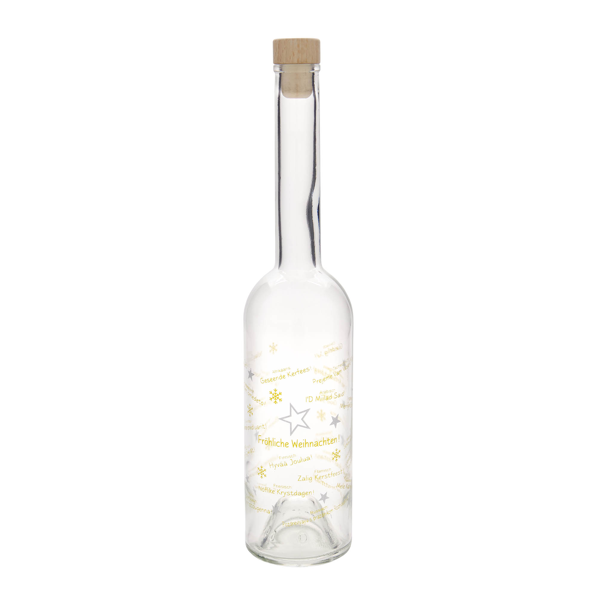 500 ml staklena boca 'Opera', motiv: Božić u svijetu, grlo: čep 500 ml staklena boca 'Opera', motiv: Božić u svijetu, grlo: čep
