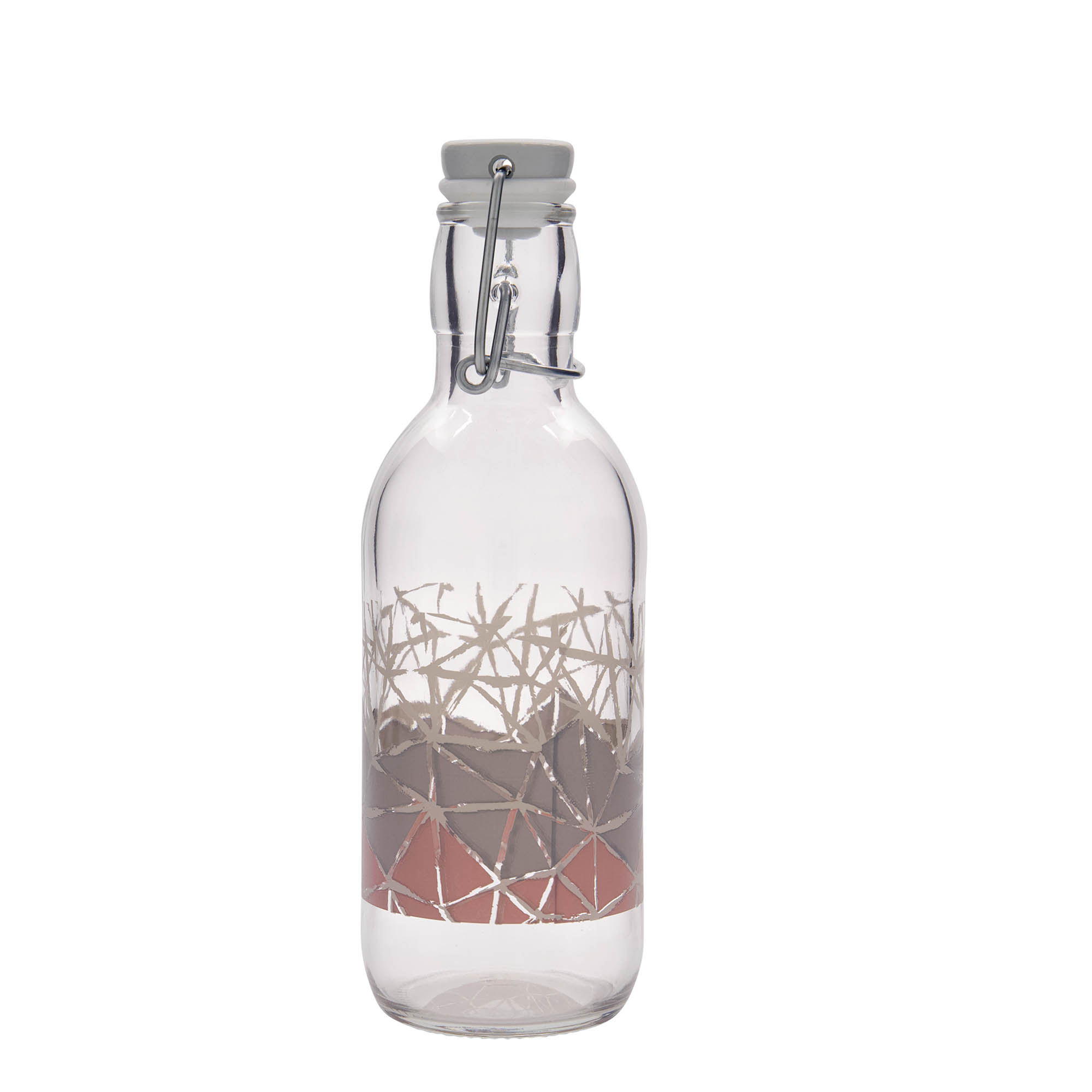 500 ml staklena boca Emilia s tiskom 'Manolibera rosa', grlo: zatvarač s kopčom 500 ml staklena boca Emilia s tiskom 'Manolibera rosa', grlo: zatvarač s kopčom