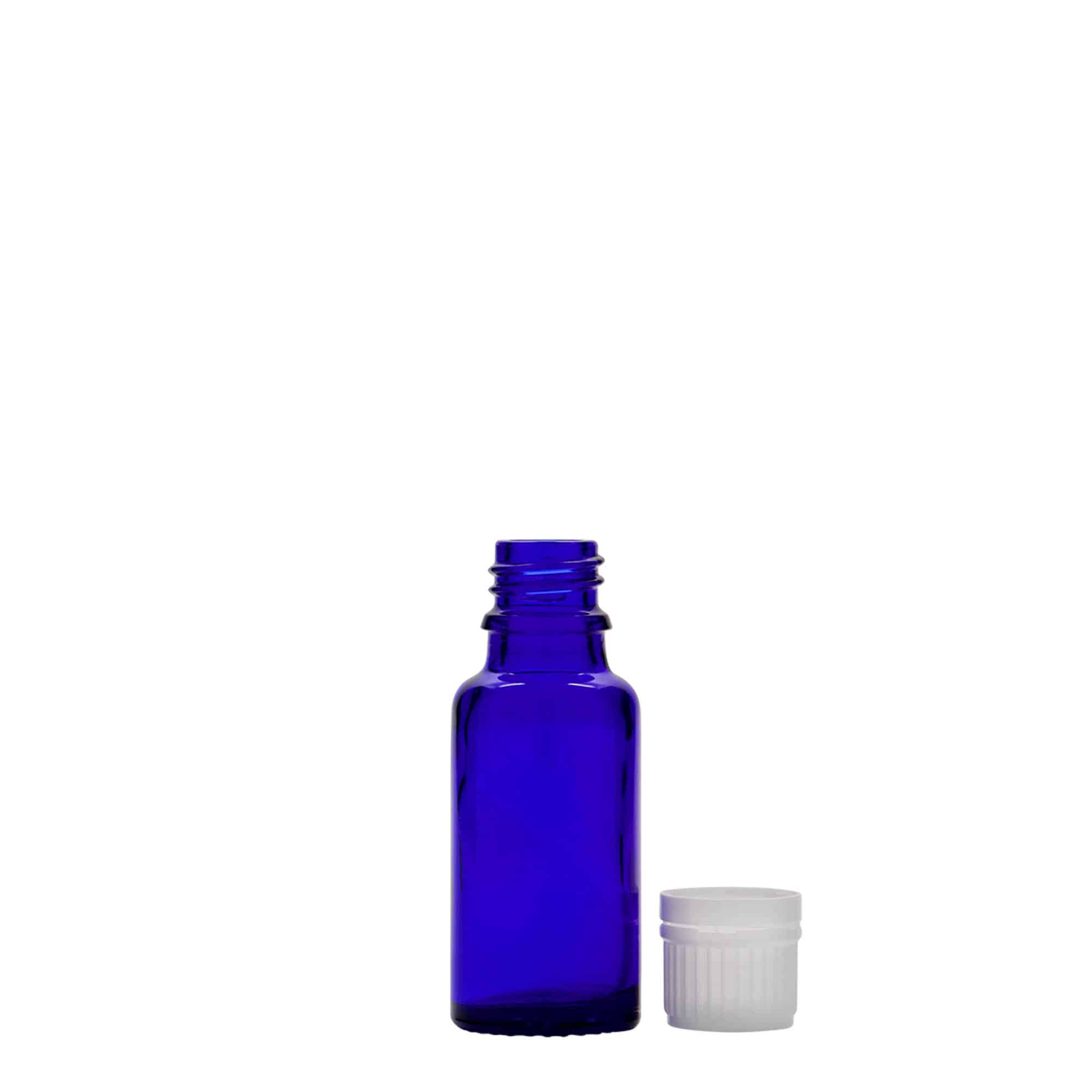 Farmaceutska boca 20 ml, staklo, kraljevski plava, otvor: DIN 18