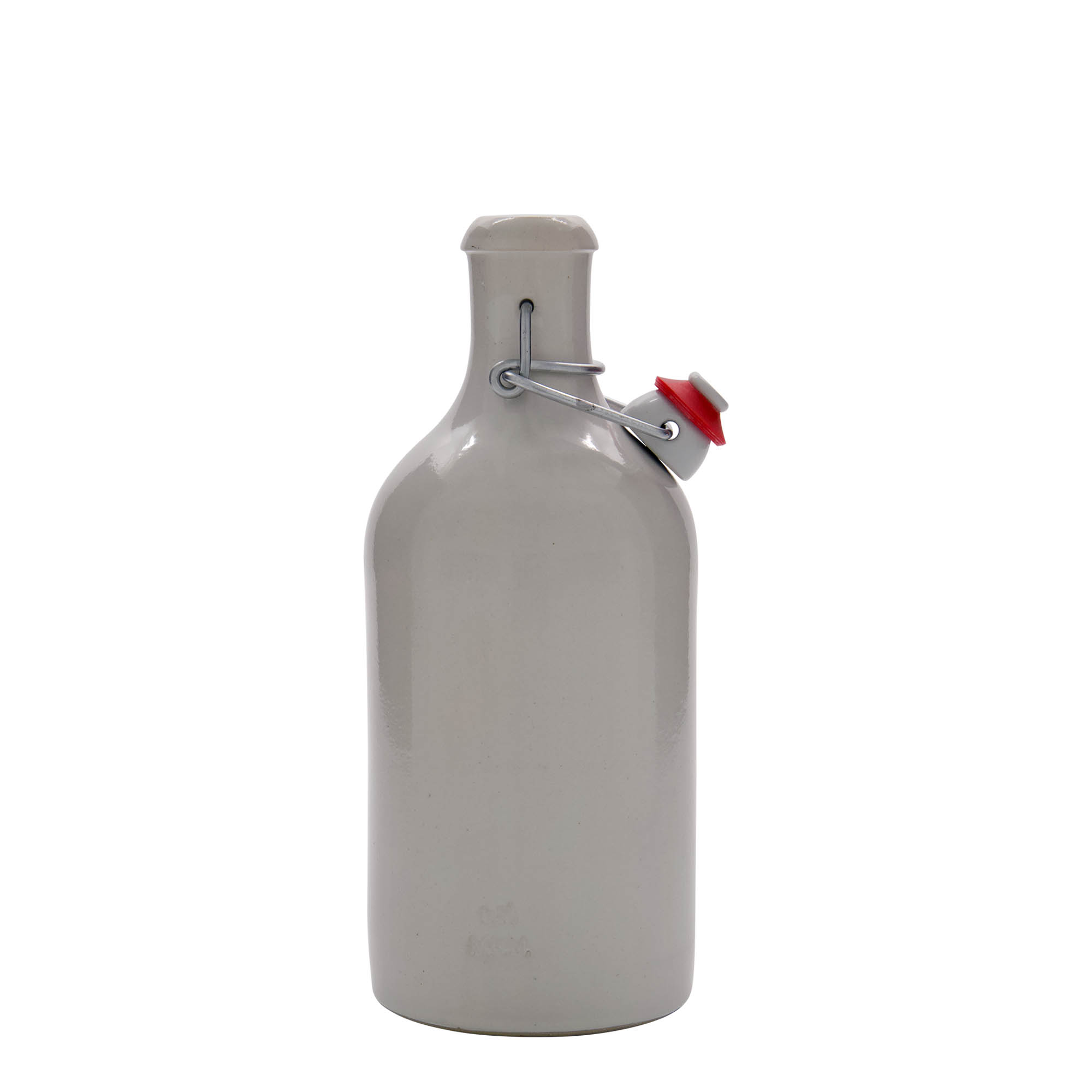 500 ml glineni vrč, kamenina, bijeli, otvor: zatvarač s kopčom
