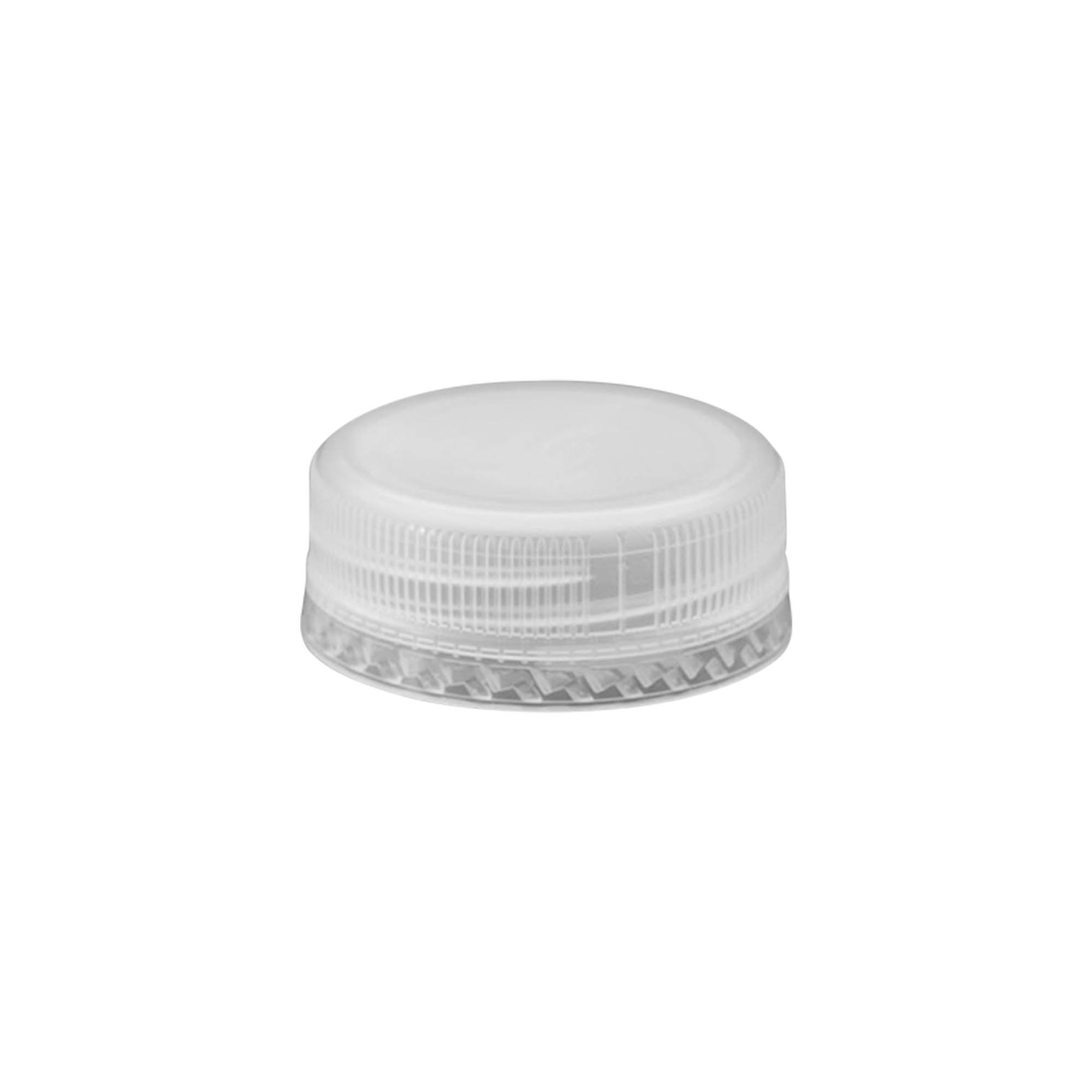 Vijak s dvostrukim navojem, PE plastika, bijela, za grlo: PET 38 mm Vijak s dvostrukim navojem, PE plastika, bijela, za grlo: PET 38 mm
