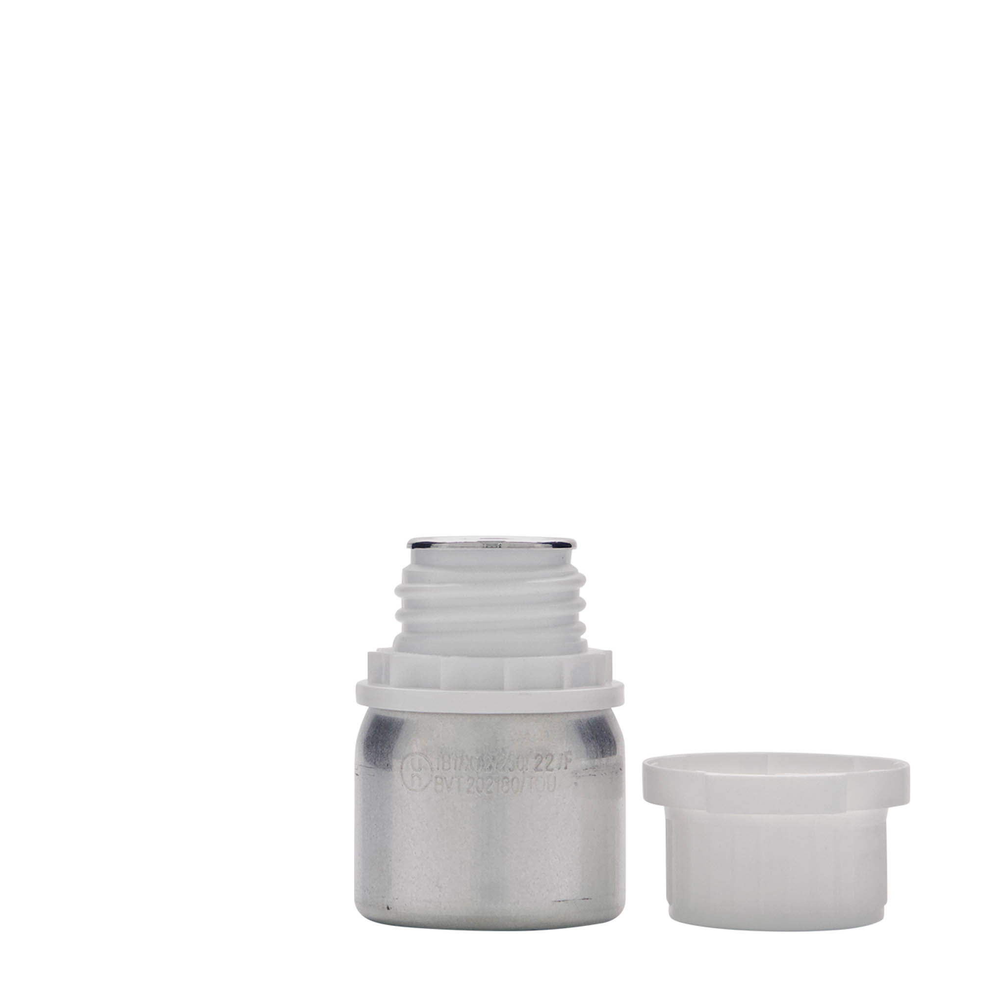 50 ml aluminijska boca, metal, srebrna, grlo: DIN 32