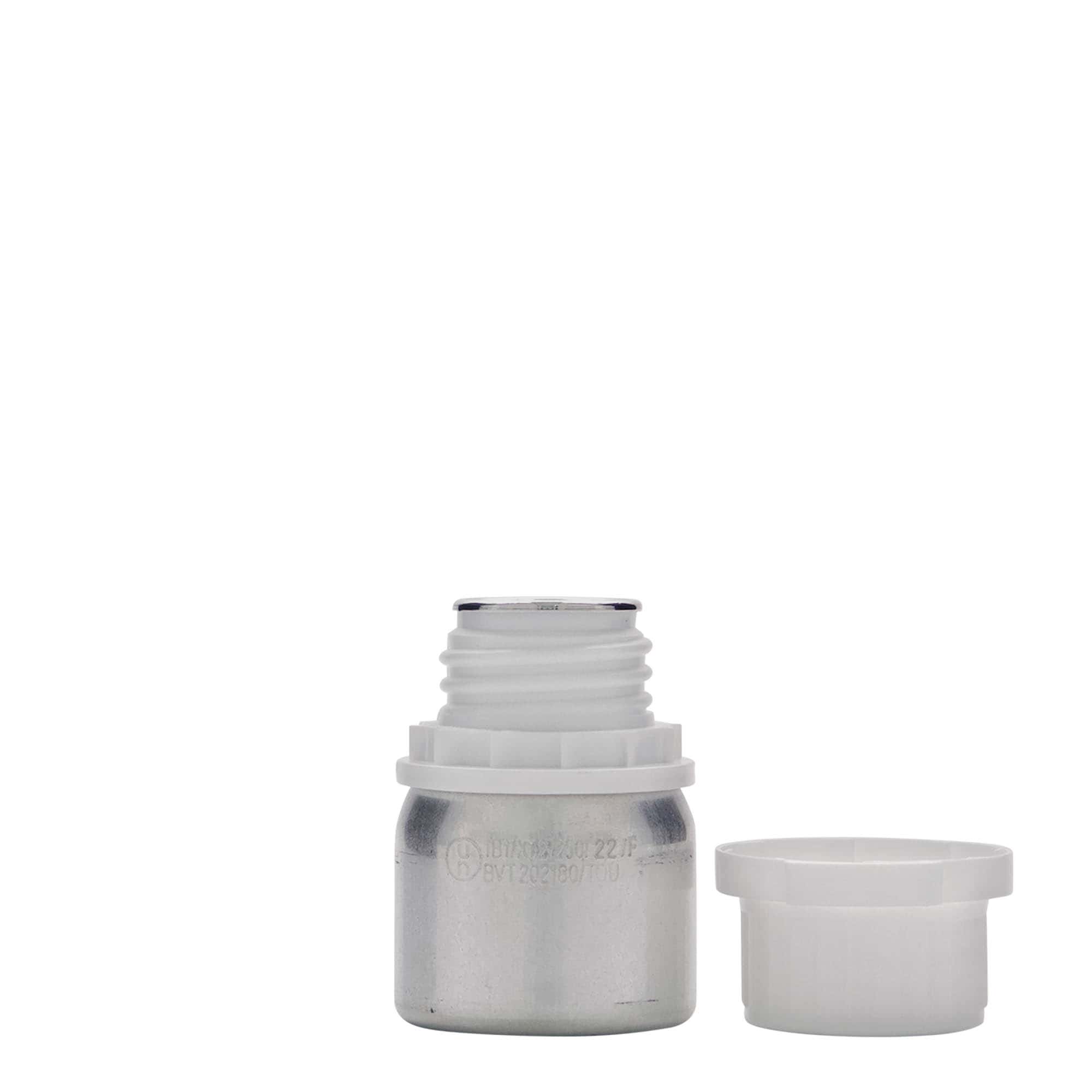 50 ml aluminijska boca, metal, srebrna, grlo: DIN 32