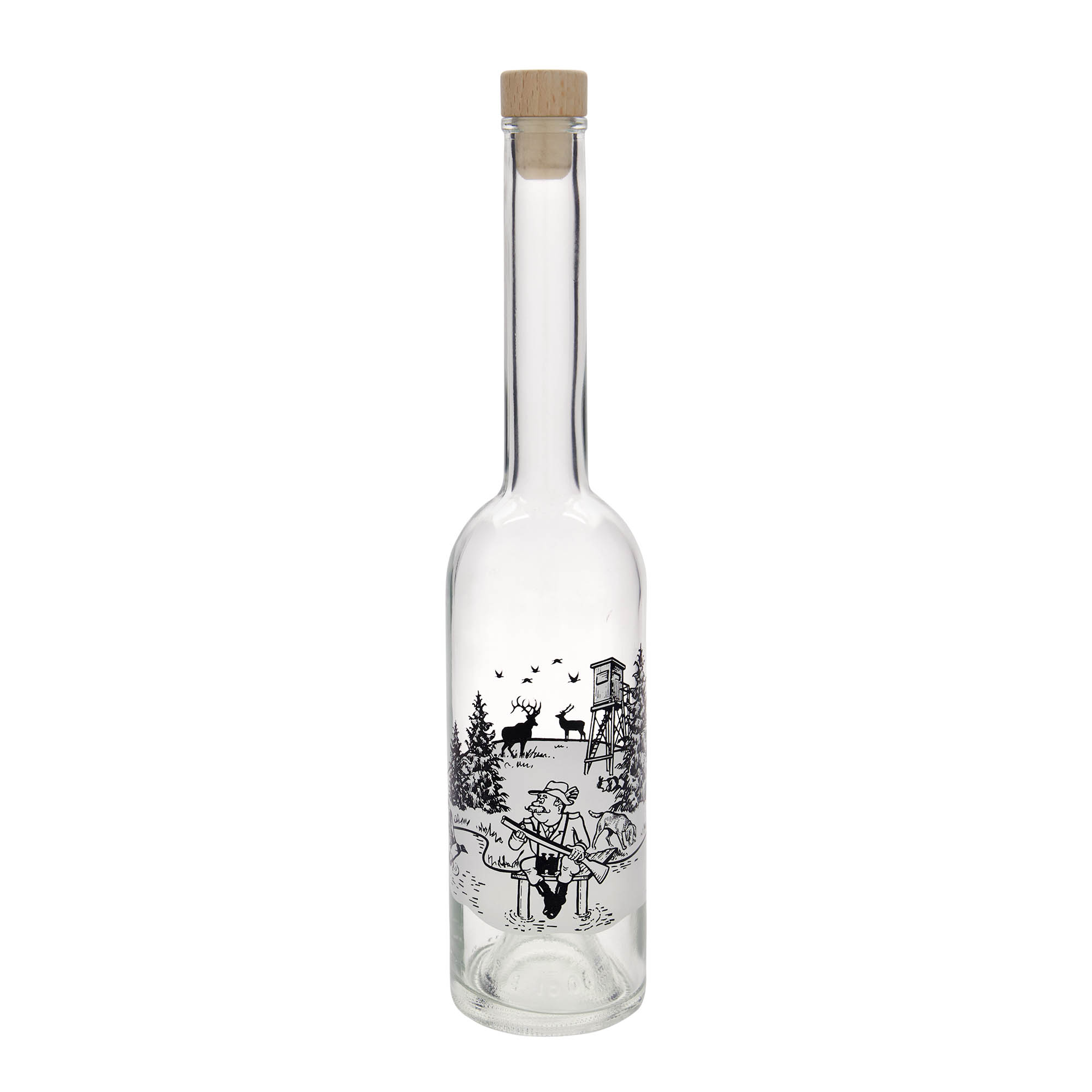 500 ml staklena boca 'Opera', motiv: Lovac, grlo: pluta 500 ml staklena boca 'Opera', motiv: Lovac, grlo: pluta