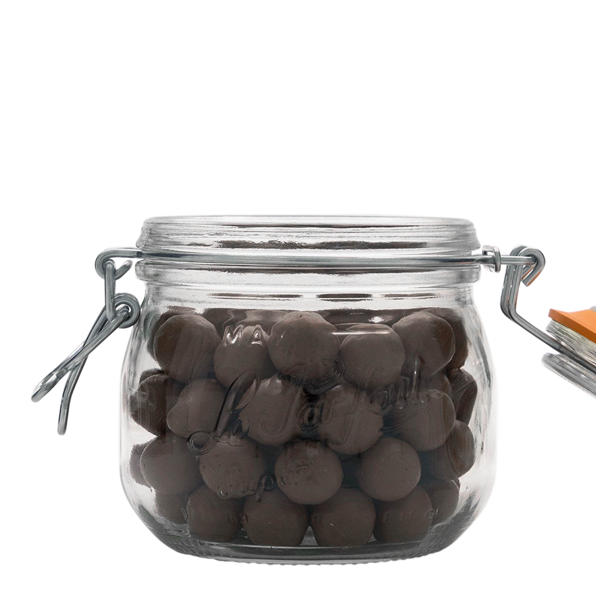 500 ml staklenka s metalnim zatvaračem 'Le Parfait Super Bocal', otvor: metalni zatvarač s kopčom