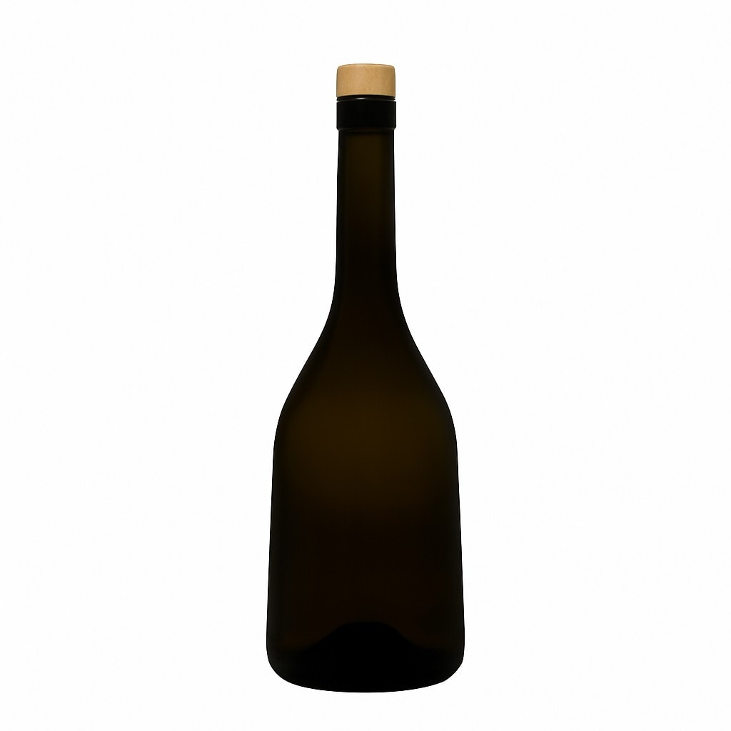 750 ml staklena boca 'Rustica', antikno zelena, otvor: plutani čep