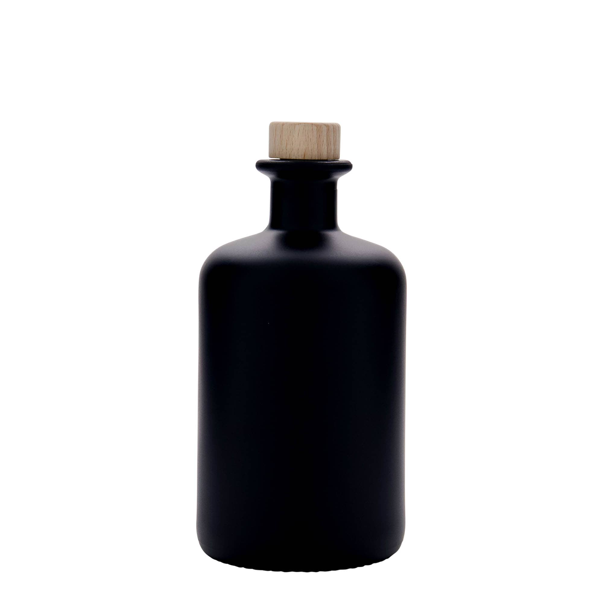 500 ml staklena boca ljekarnika, crna, grlo: pluta
