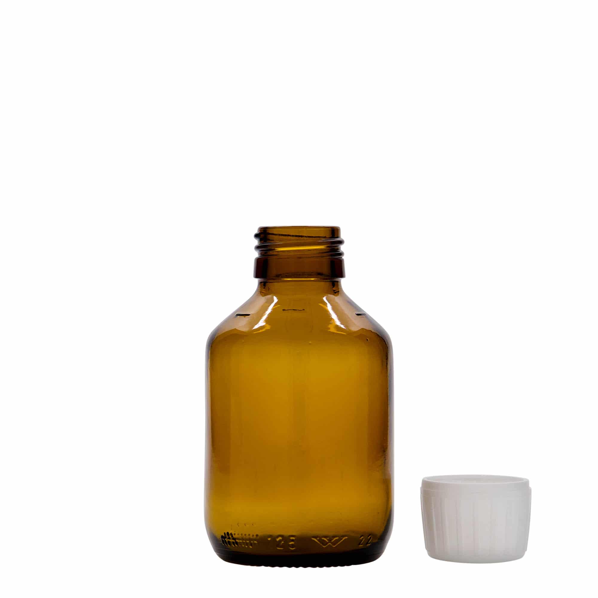 Farmaceutska boca 125 ml, smeđa, staklo, otvor: PP 28