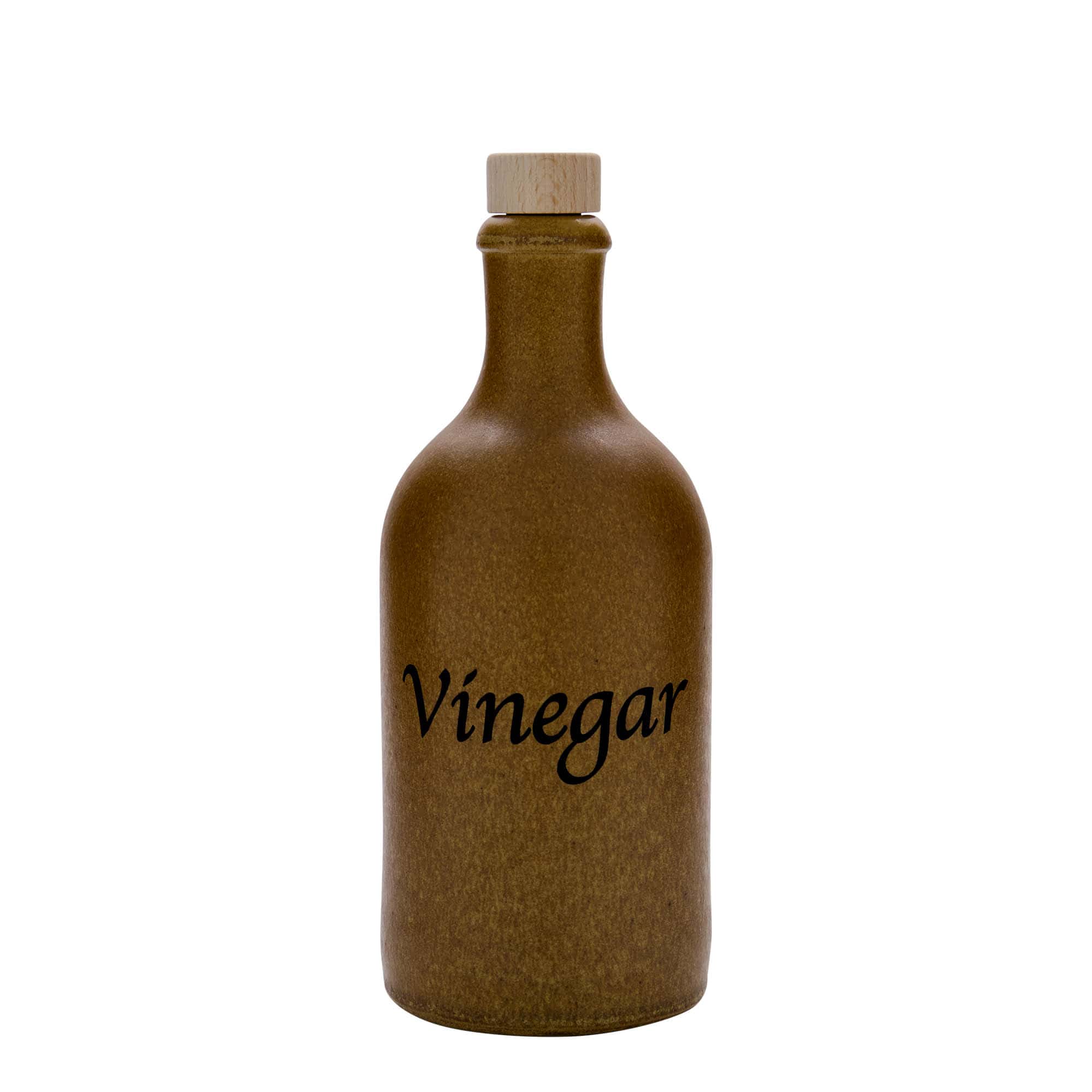 500 ml glineni vrč, motiv: ocat, kamenina, smeđe-kristalni, otvor: pluta