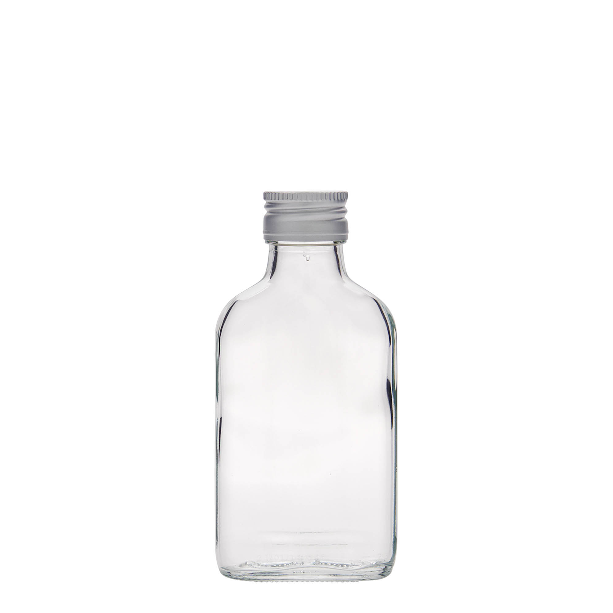 100 ml džepna bočica, pravokutna, staklo, grlo: PP 28 100 ml džepna bočica, pravokutna, staklo, grlo: PP 28