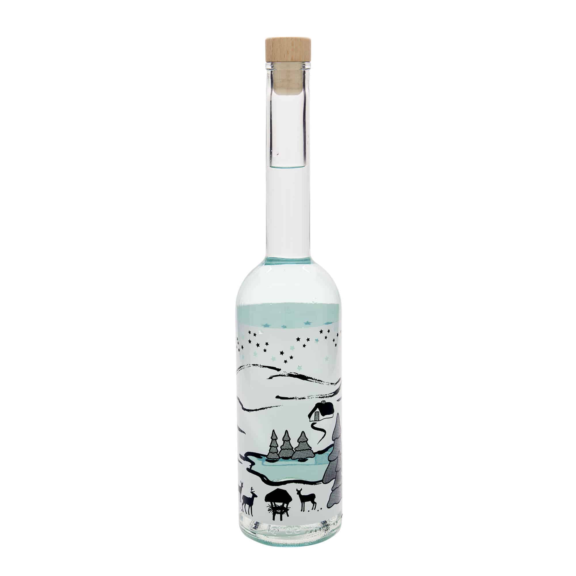 500 ml staklena boca 'Opera', motiv: Zimski san-Bianco, grlo: plutanje