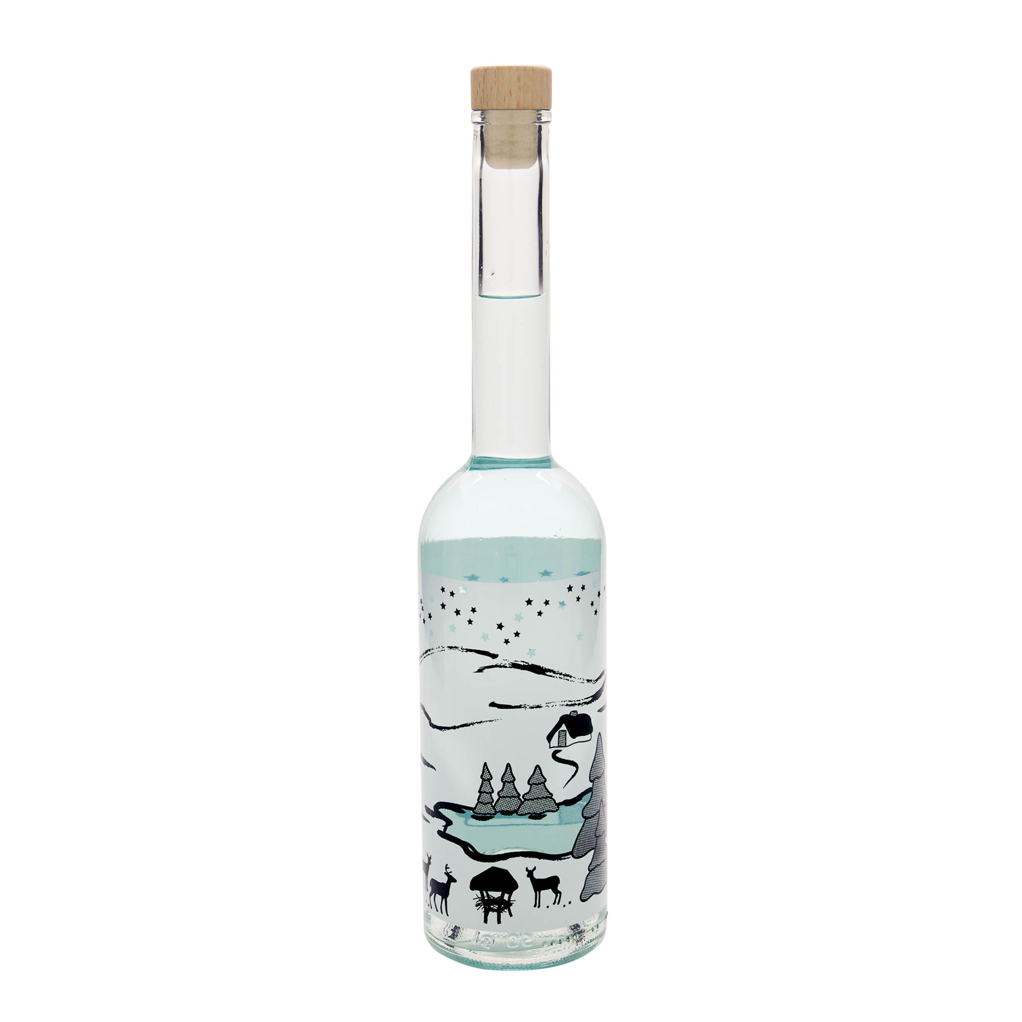 500 ml staklena boca 'Opera', motiv: Zimski san-Bianco, grlo: plutanje 500 ml staklena boca 'Opera', motiv: Zimski san-Bianco, grlo: plutanje