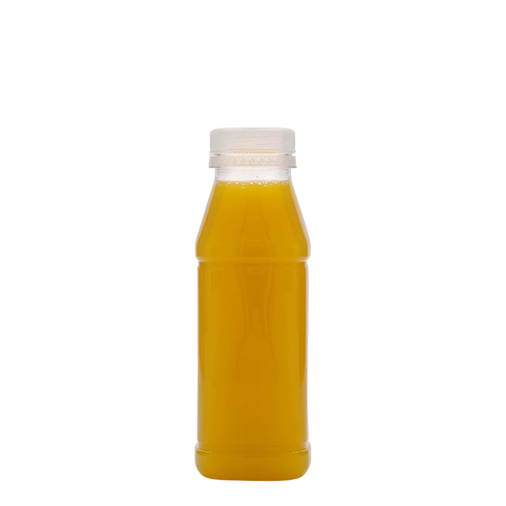 330 ml PET boca 'Milk and Juice Carré', četvrtasta, plastika, grlo: 38 mm
