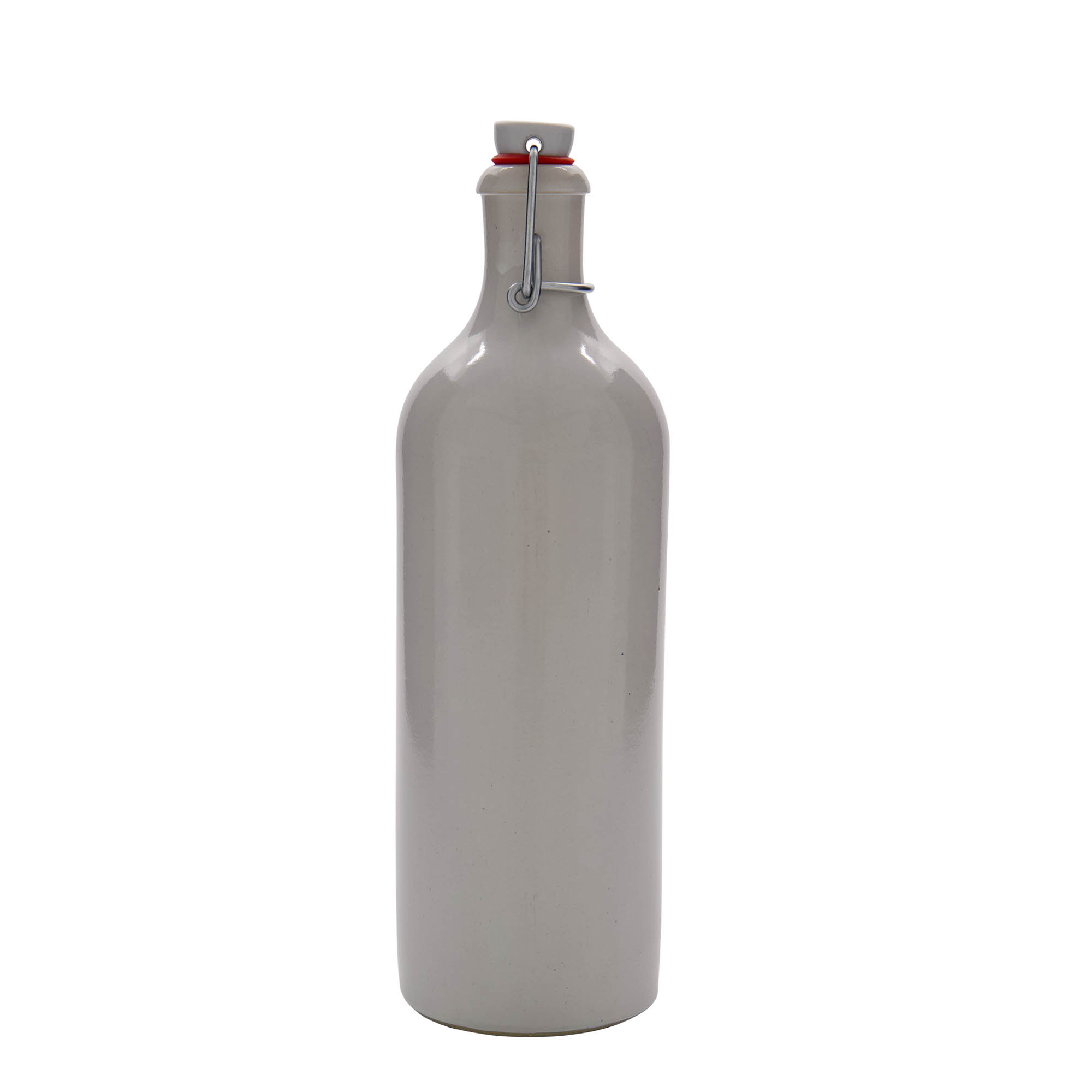750 ml glineni vrč, kamenina, bijeli, otvor: zatvarač s kopčom