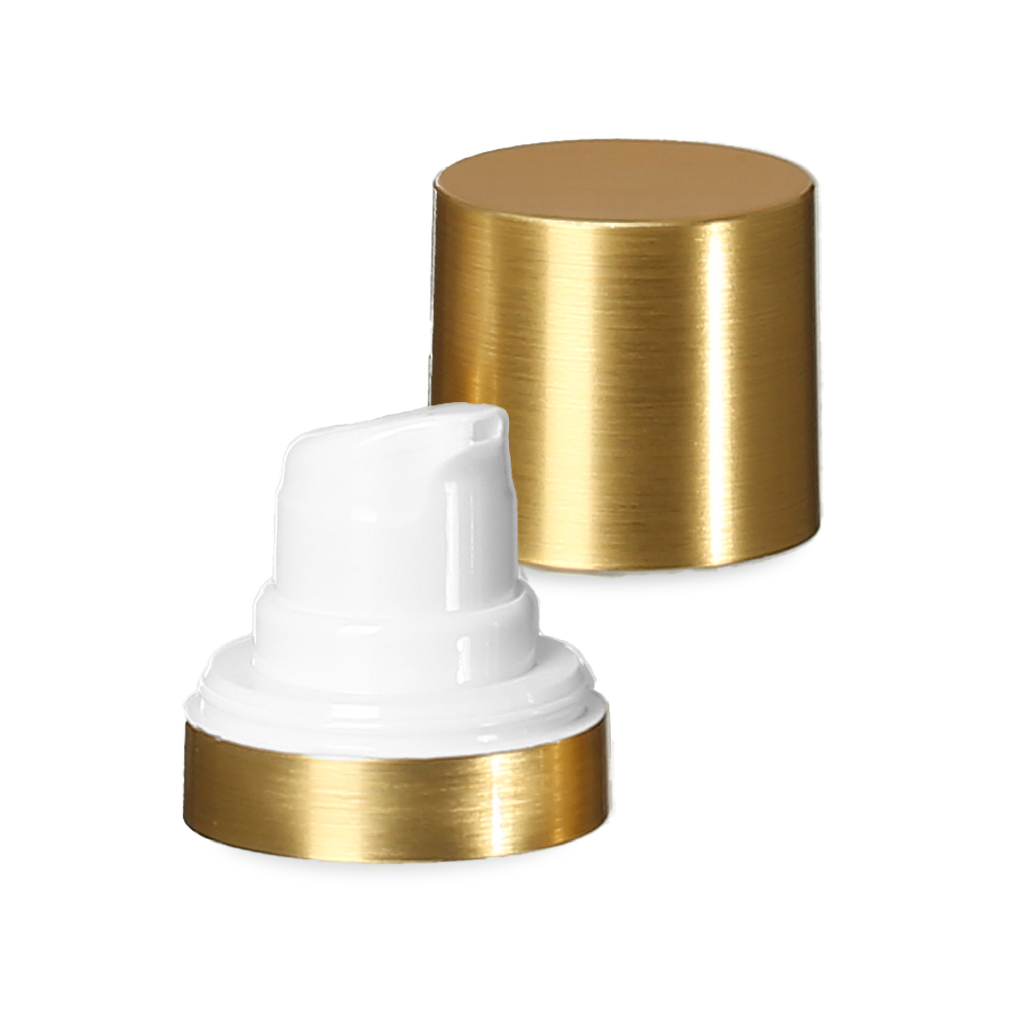 Airless glava Micro zlatni rub + bijela, sjajna kapa za umetanje