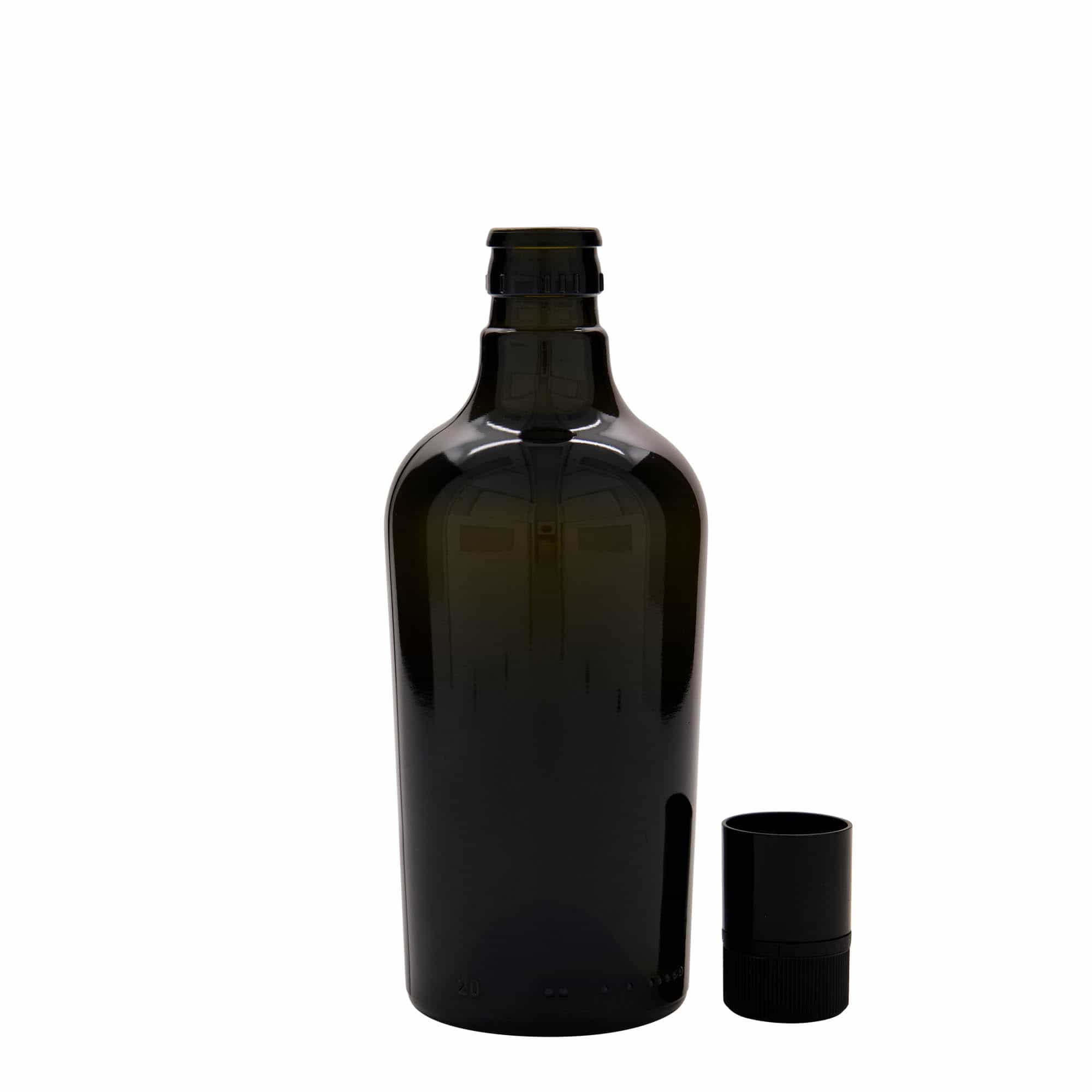 Boca za ocat/ulje 500 ml 'Oleum', staklo, antikno zelena, otvor: DOP