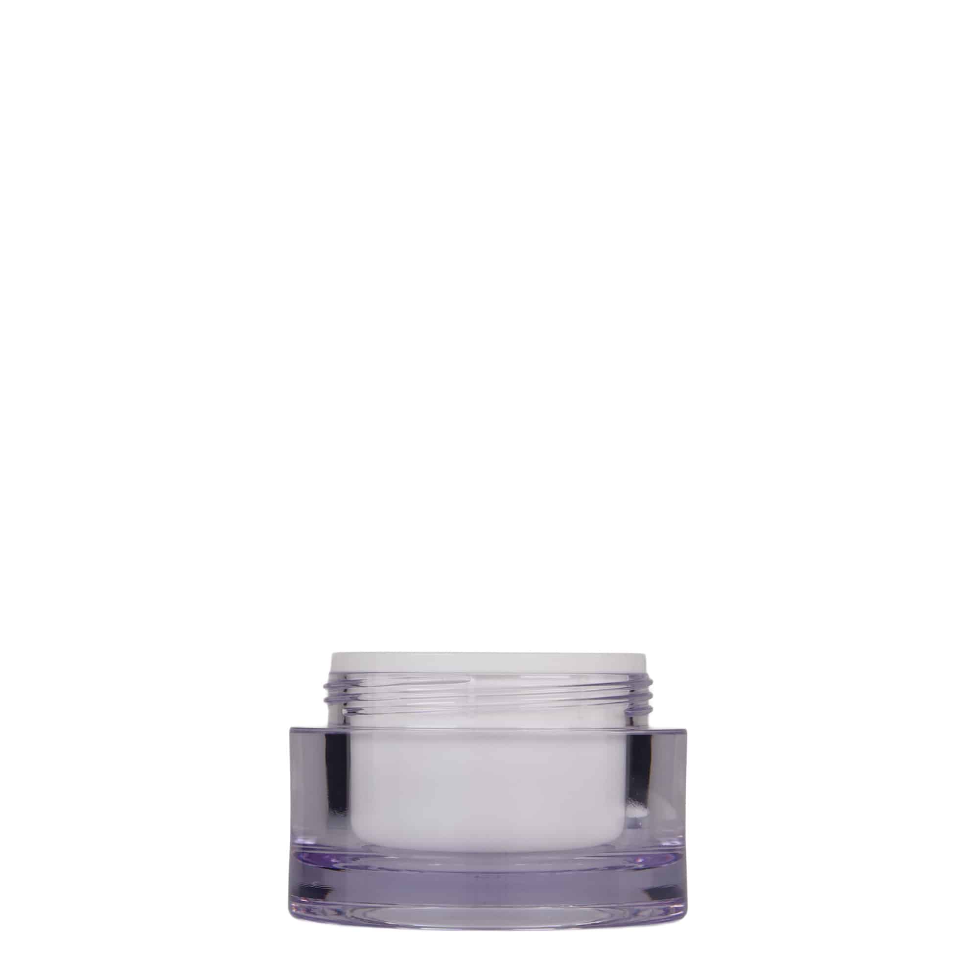Posudica 50 ml, SAN plastika, bijela, otvor: navojni čep