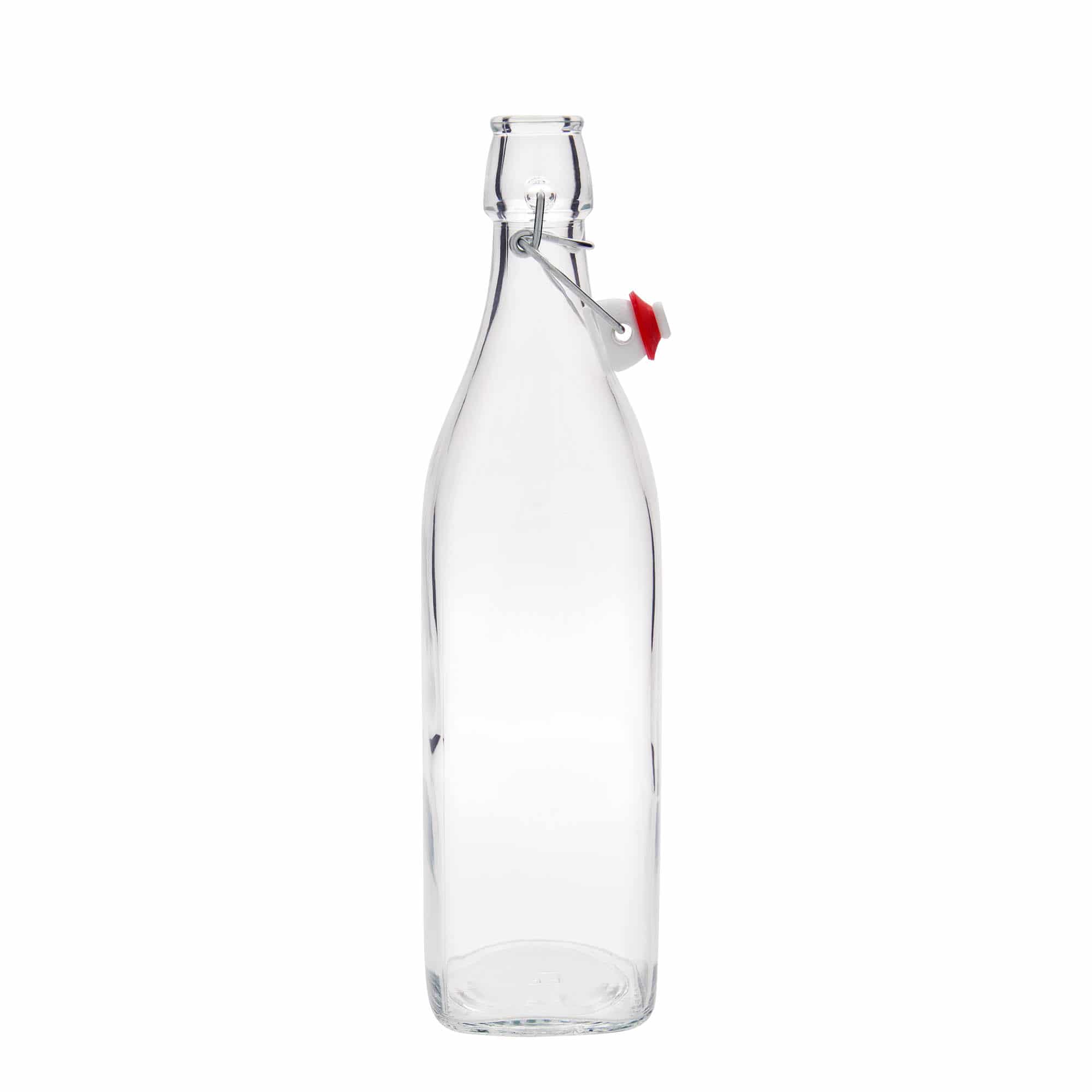 1.000 ml staklena boca 'Swing, četvrtasta, grlo: zatvarač s kopčom'