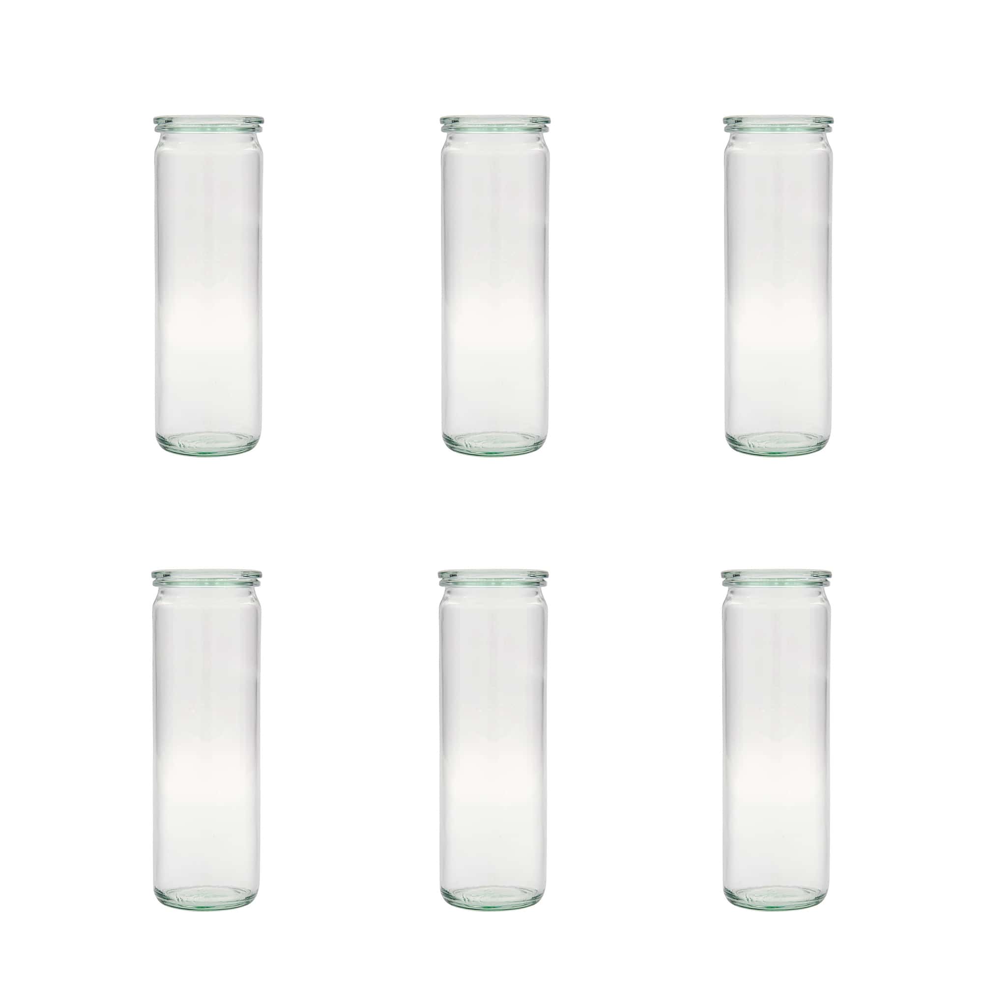 6x 600 ml WECK cilindarska staklenka sa staklenim poklopcem RR 60