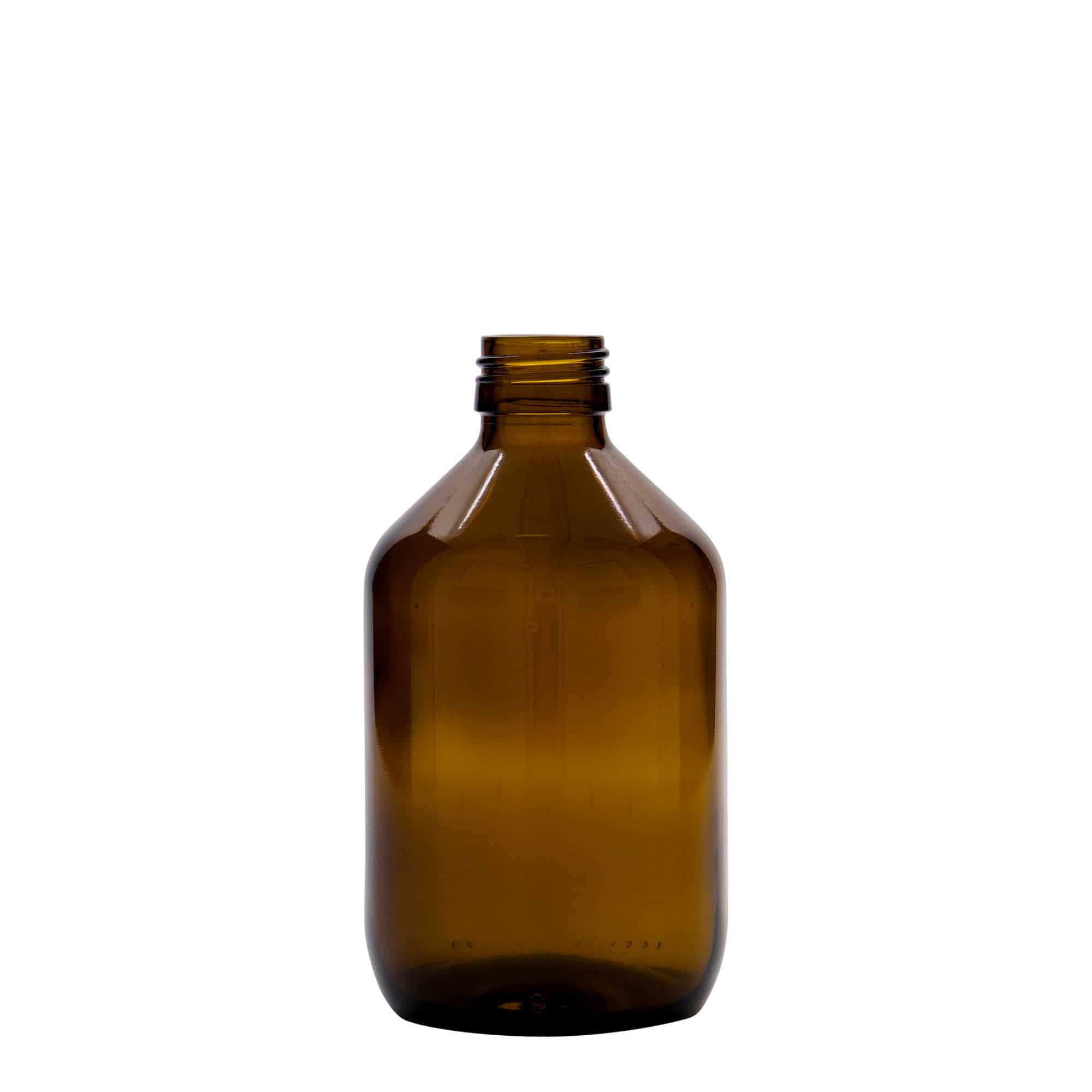 Farmaceutska boca 300 ml, smeđa, staklo, otvor: PP 28 Farmaceutska boca 300 ml, smeđa, staklo, otvor: PP 28