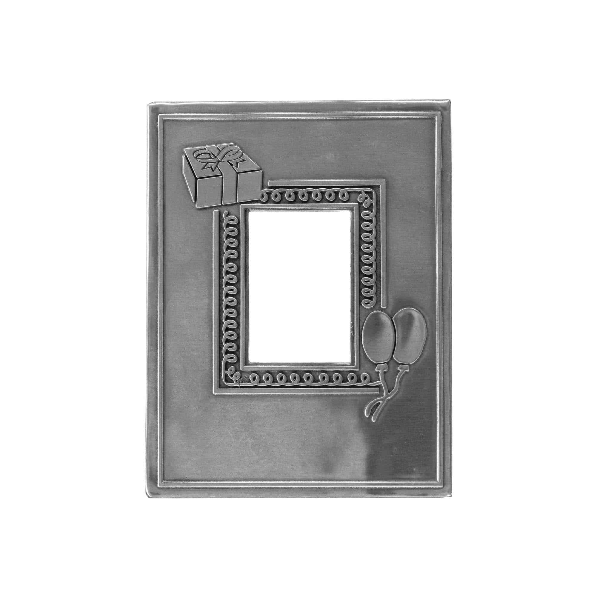 Kositrena naljepnica 'Fotografija', pravokutna, metal, srebro Kositrena naljepnica 'Fotografija', pravokutna, metal, srebro