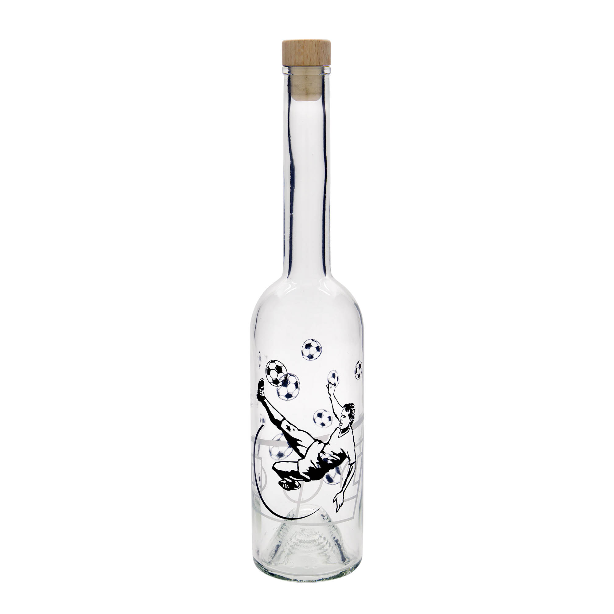 500 ml staklena boca 'Opera', motiv: nogometaš, grlo: pluta 500 ml staklena boca 'Opera', motiv: nogometaš, grlo: pluta
