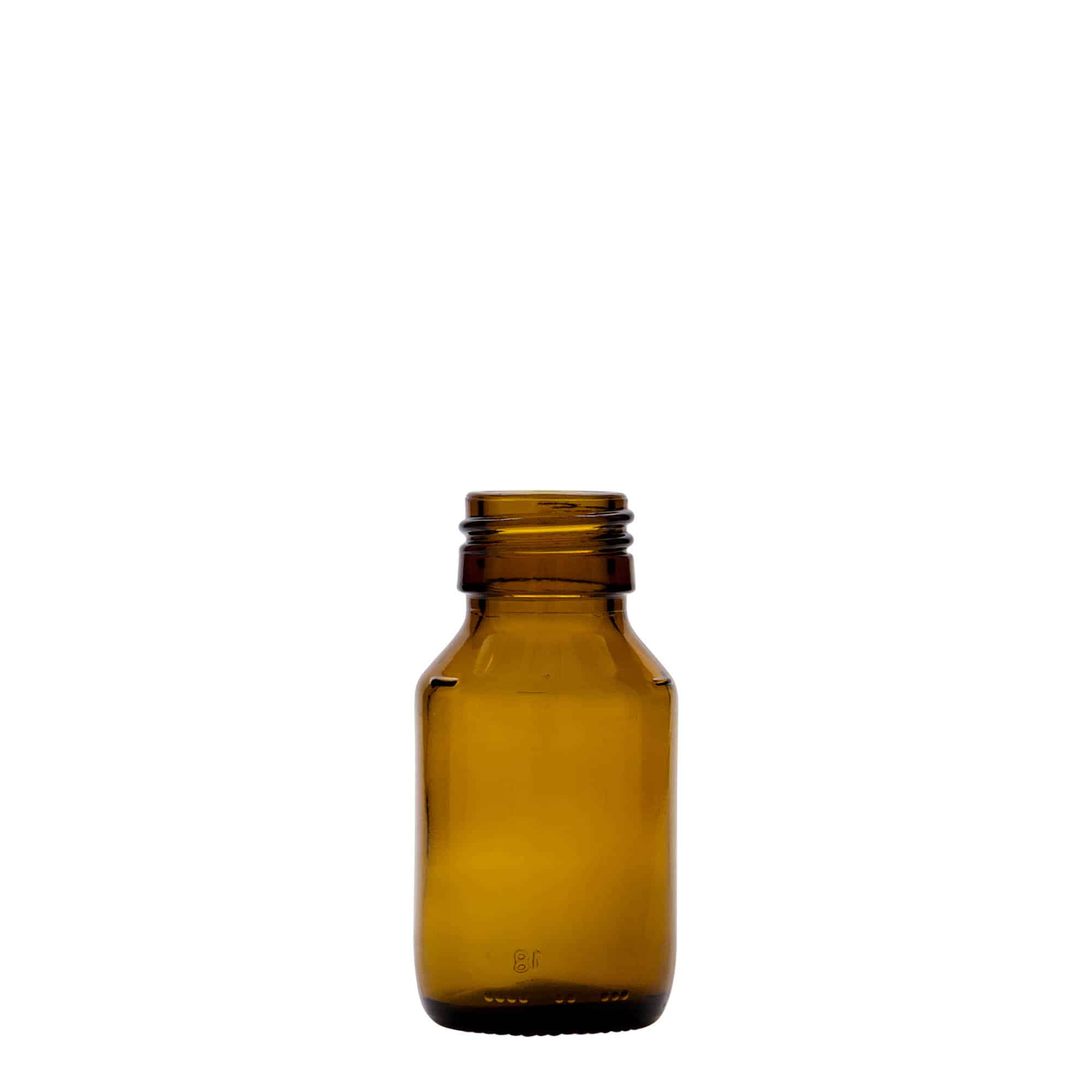Farmaceutska boca 50 ml, smeđa, staklo, otvor: PP 28 Farmaceutska boca 50 ml, smeđa, staklo, otvor: PP 28