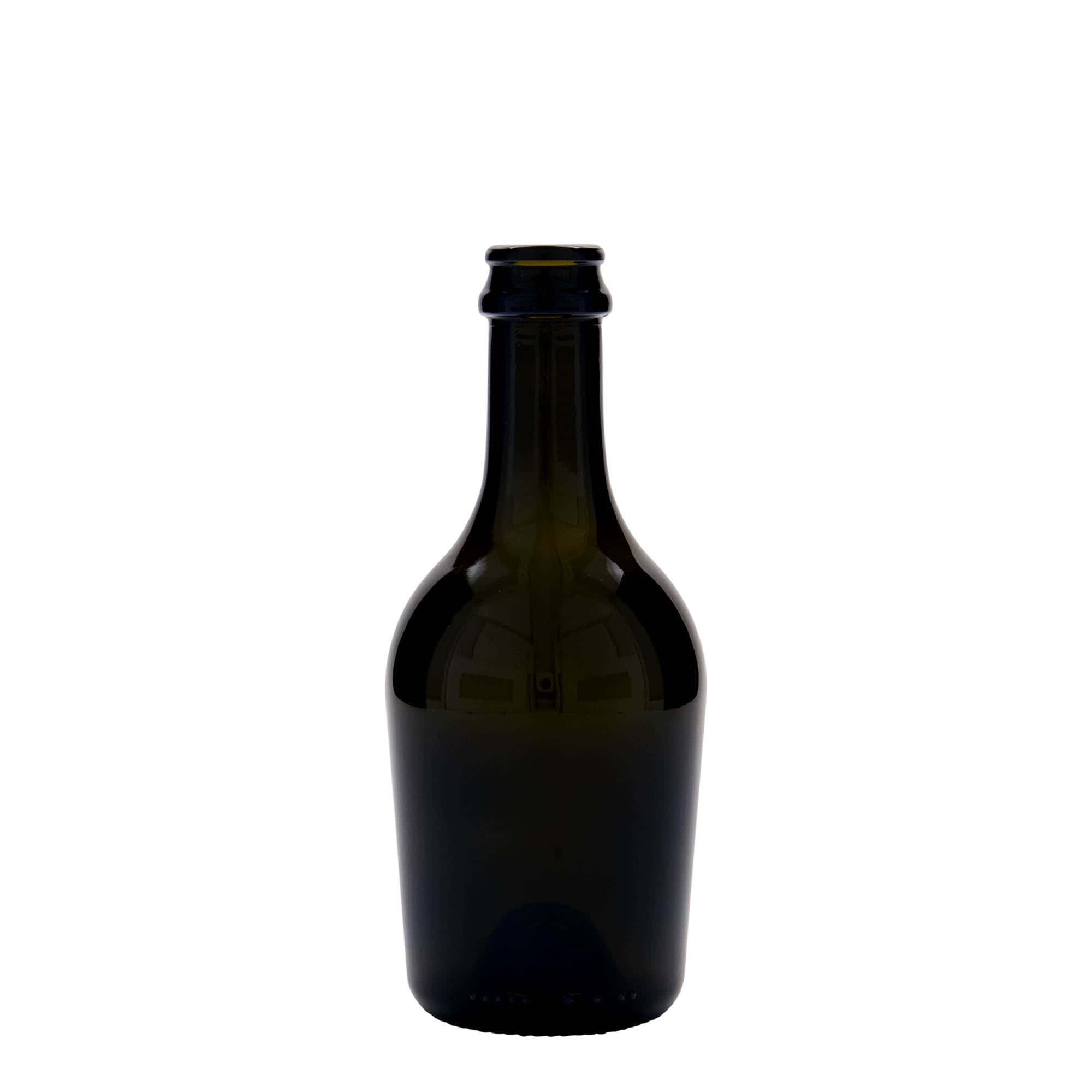 330 ml boca za pivo/šampanjac 'Butterfly', staklo, antikno zelena, grlo: krunski čep