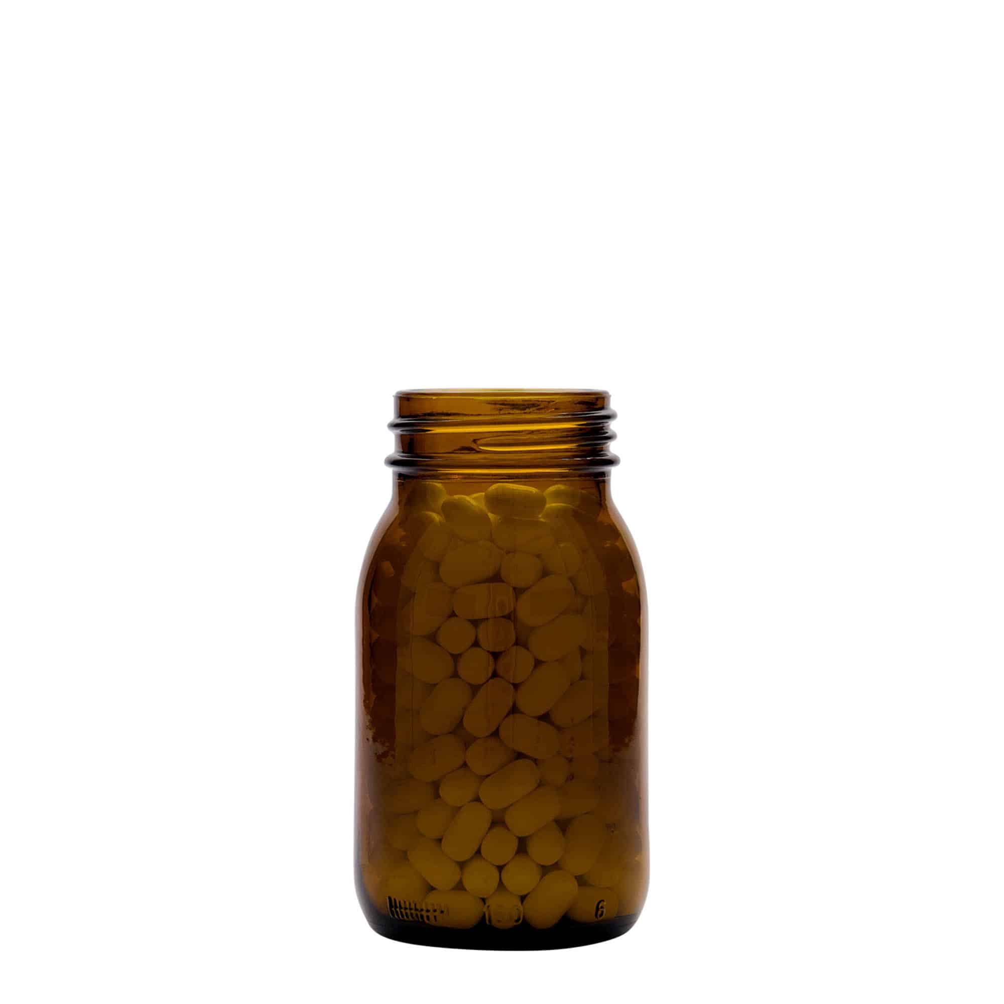Staklenka sa širokim grlom 150 ml, smeđa, otvor: DIN 45