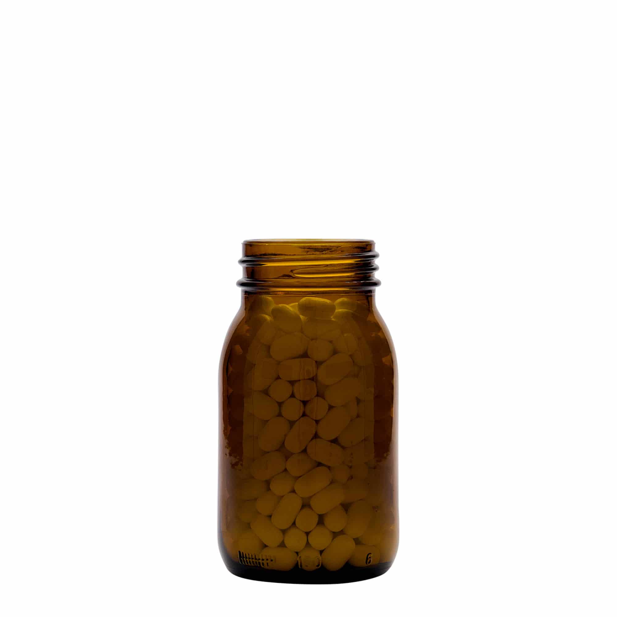 150 ml staklena boca širokog grla, smeđa, otvor: DIN 45