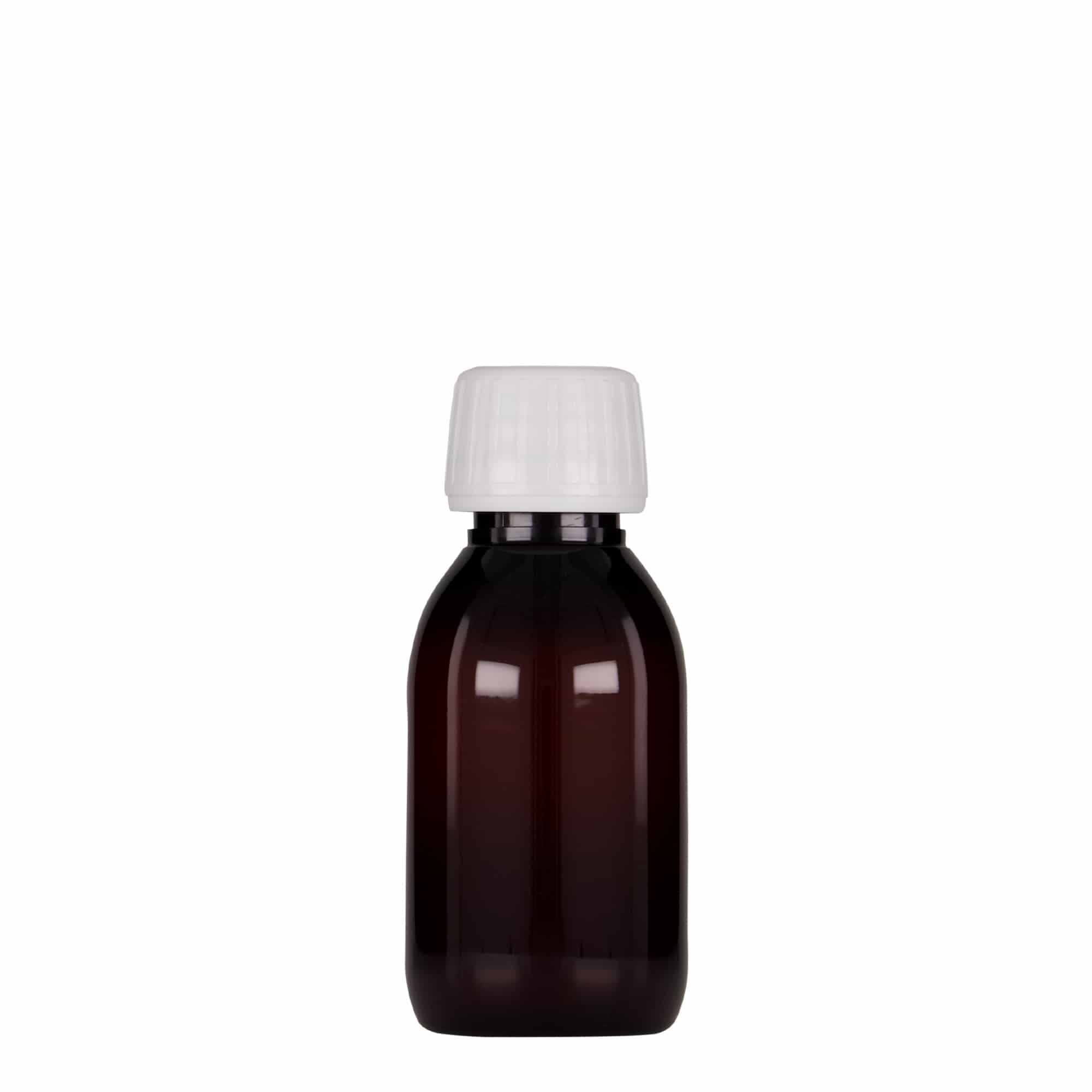 100 ml PET-medicinska boca, smeđa, plast, grlo: PP 28