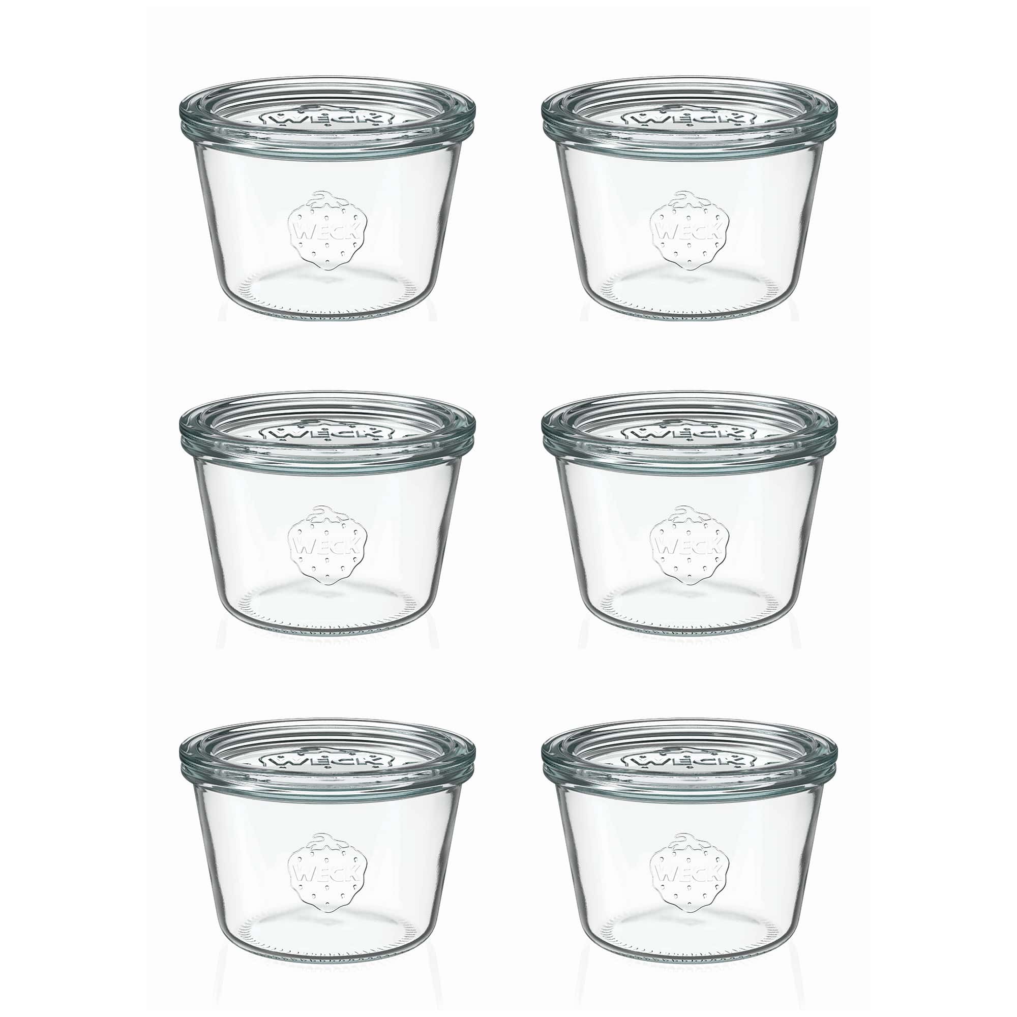 6x 370 ml WECK-staklenka za stavljanje naopako sa staklenim poklopcem RR 100
