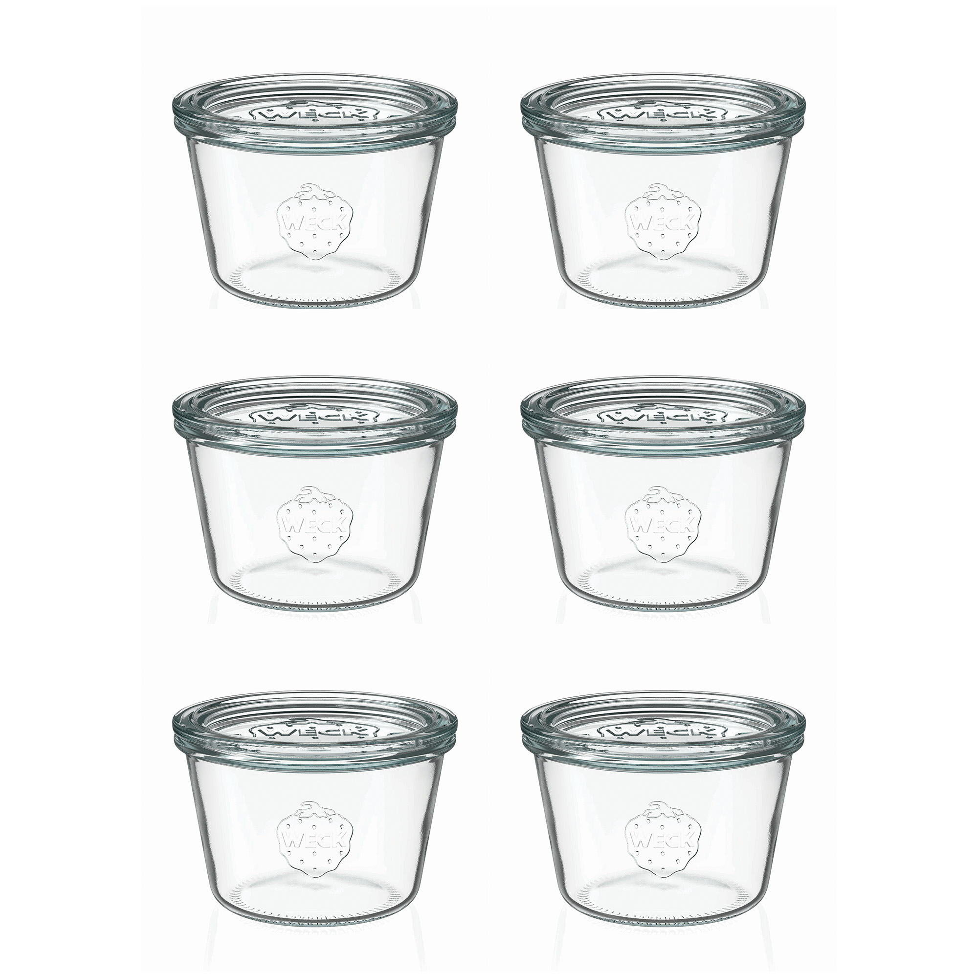 6x 370 ml WECK-staklenka za stavljanje naopako sa staklenim poklopcem RR 100