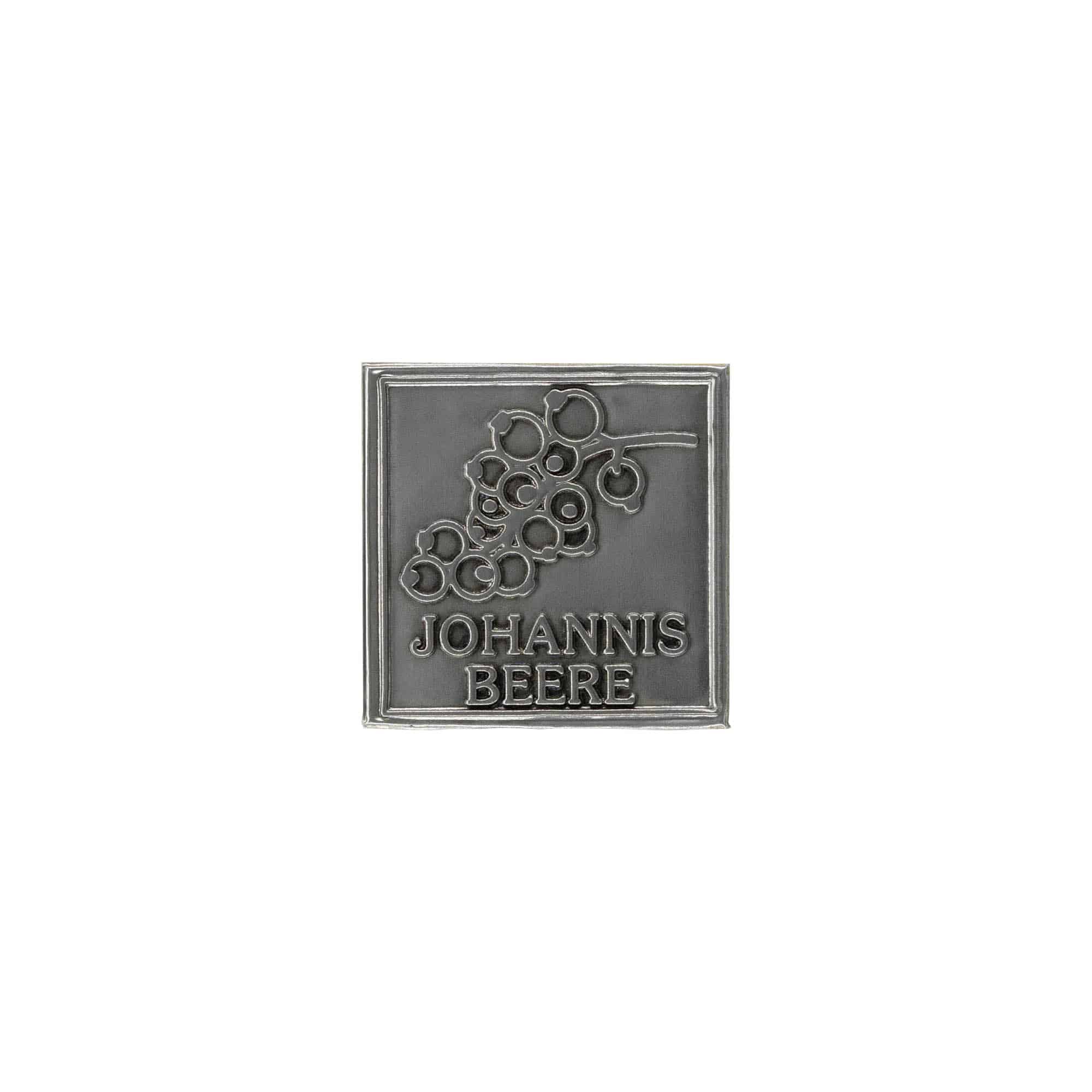 Kositrena naljepnica 'Ribiz', kvadratna, metal, srebro Kositrena naljepnica 'Ribiz', kvadratna, metal, srebro