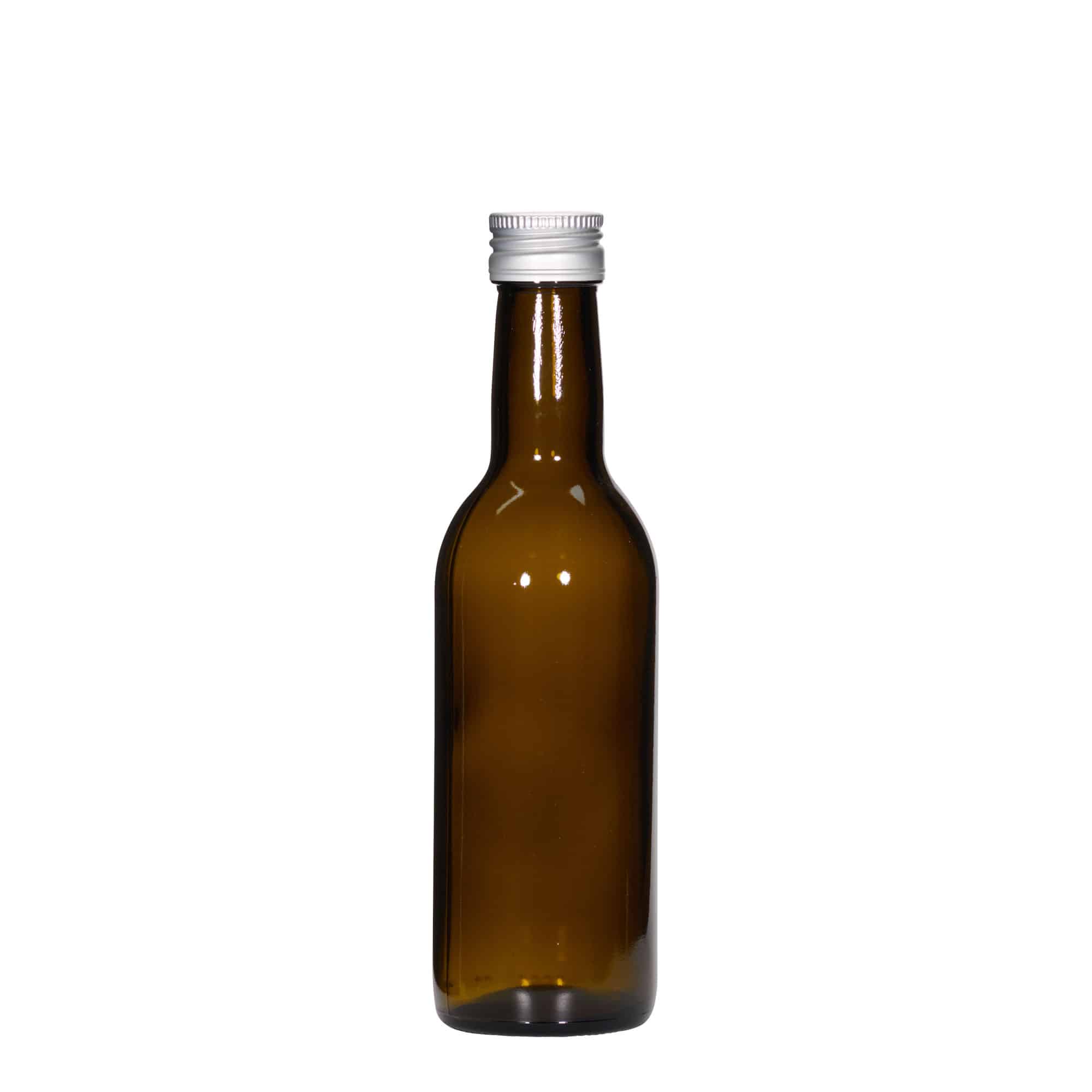 250 ml staklena boca 'Bordeaux', antikno zelena, grlo: PP 28