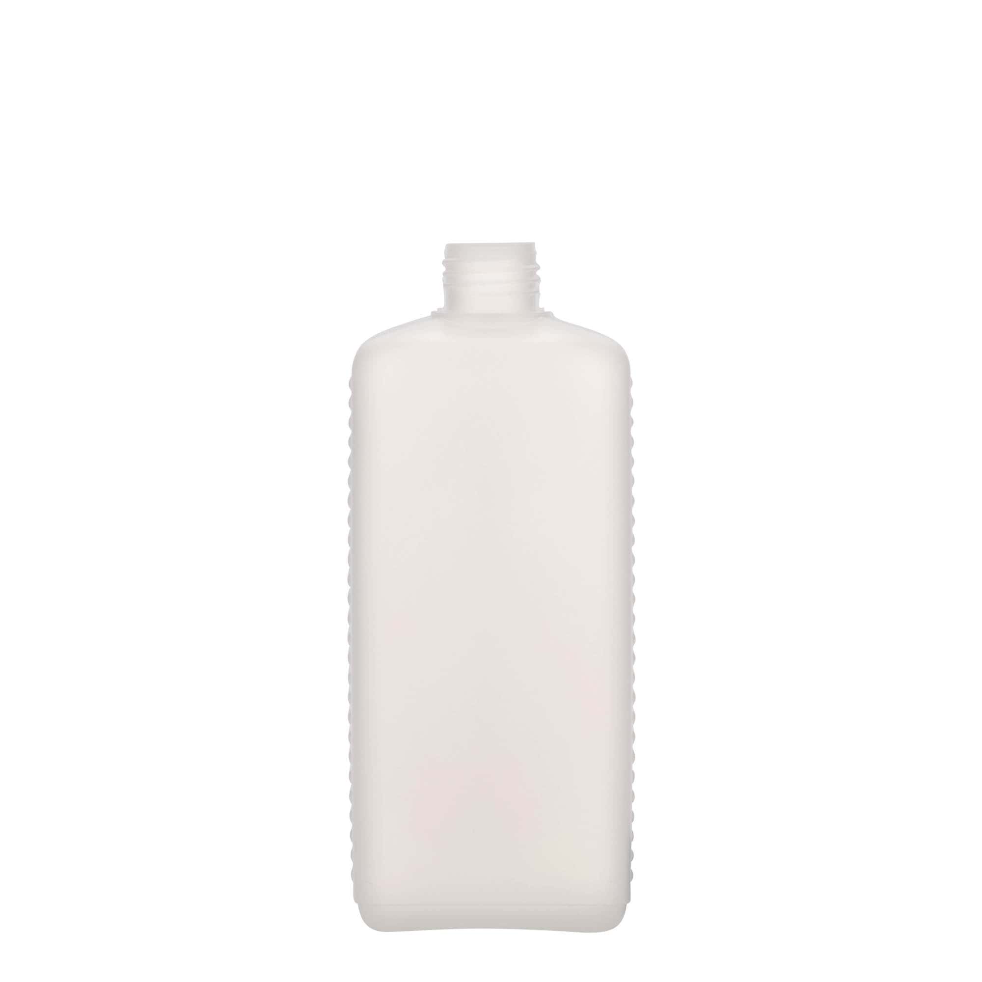 500 ml kanister boca, pravokutna, HDPE plastika, prirodna, otvor: DIN 25 EPE