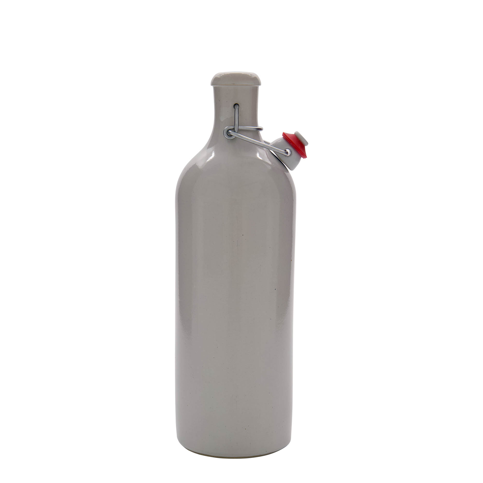 750 ml glineni vrč, kamenina, bijeli, otvor: zatvarač s kopčom