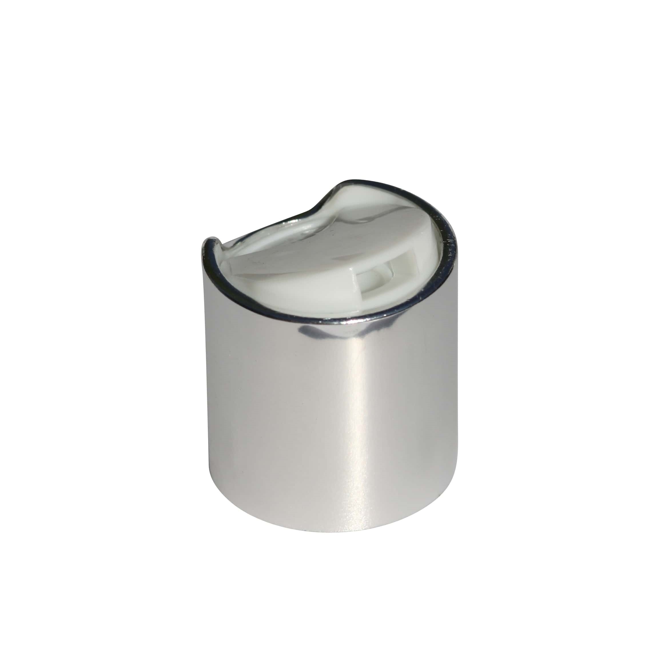 Navojni čep Disc Top, PP plastika, srebrni, za otvor: 24/410
