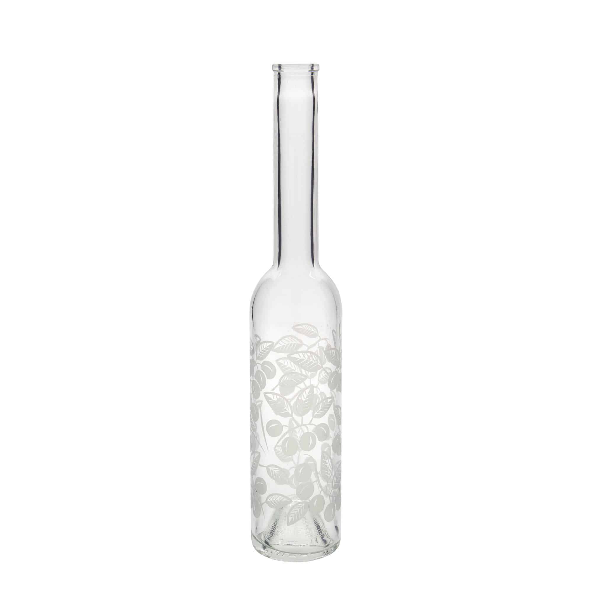 Staklena boca 350 ml 'Opera', motiv: šljive mirabela, otvor: pluteni čep Staklena boca 350 ml 'Opera', motiv: šljive mirabela, otvor: pluteni čep
