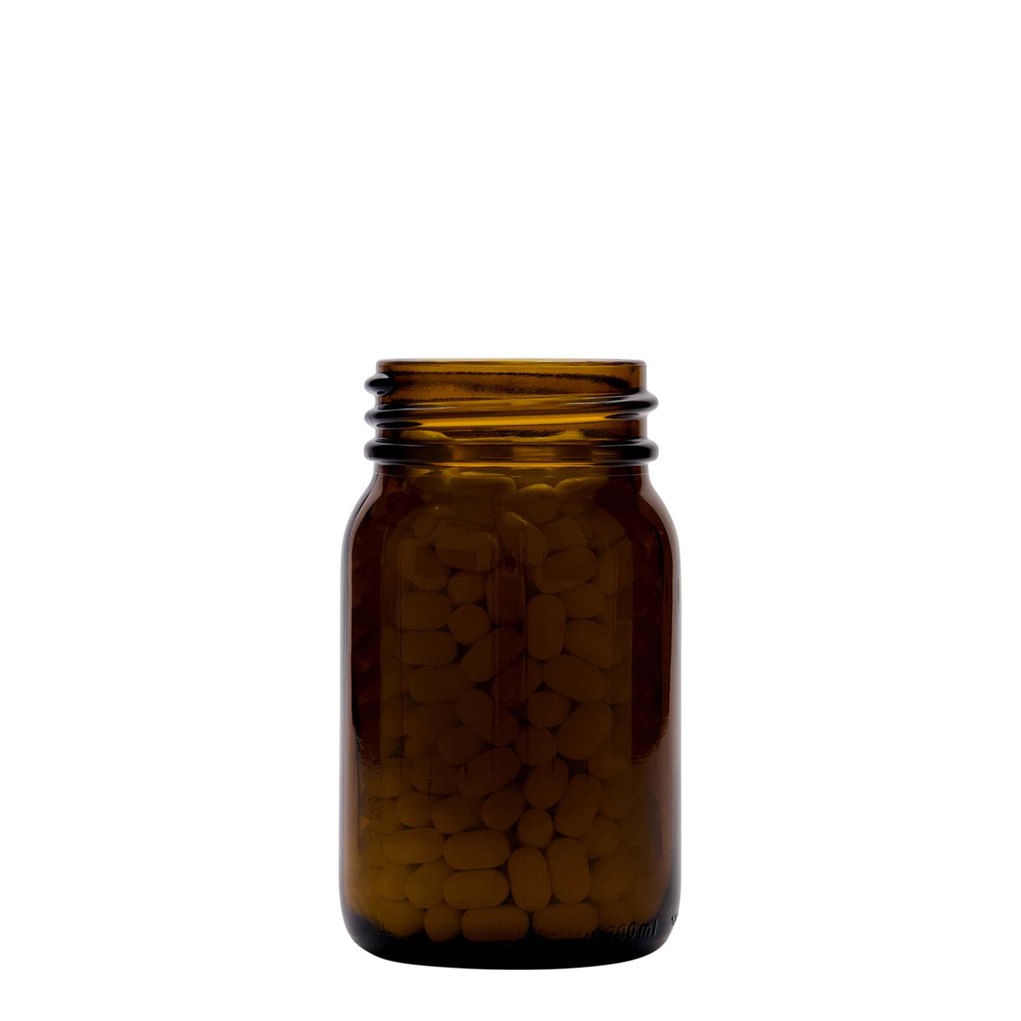 200 ml širokogrlo staklenka, smeđa, otvor: DIN 55