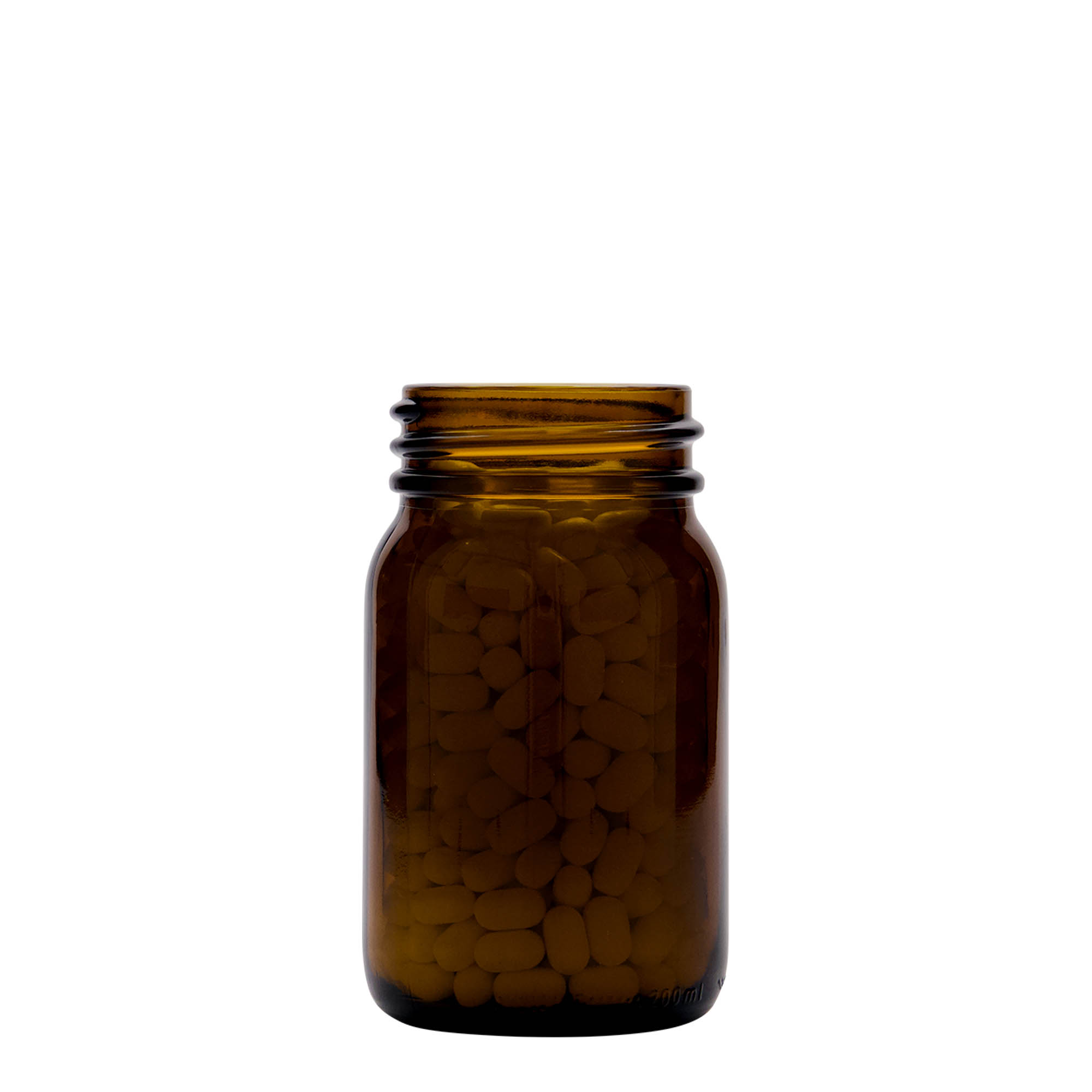 200 ml širokogrlo staklenka, smeđa, otvor: DIN 55
