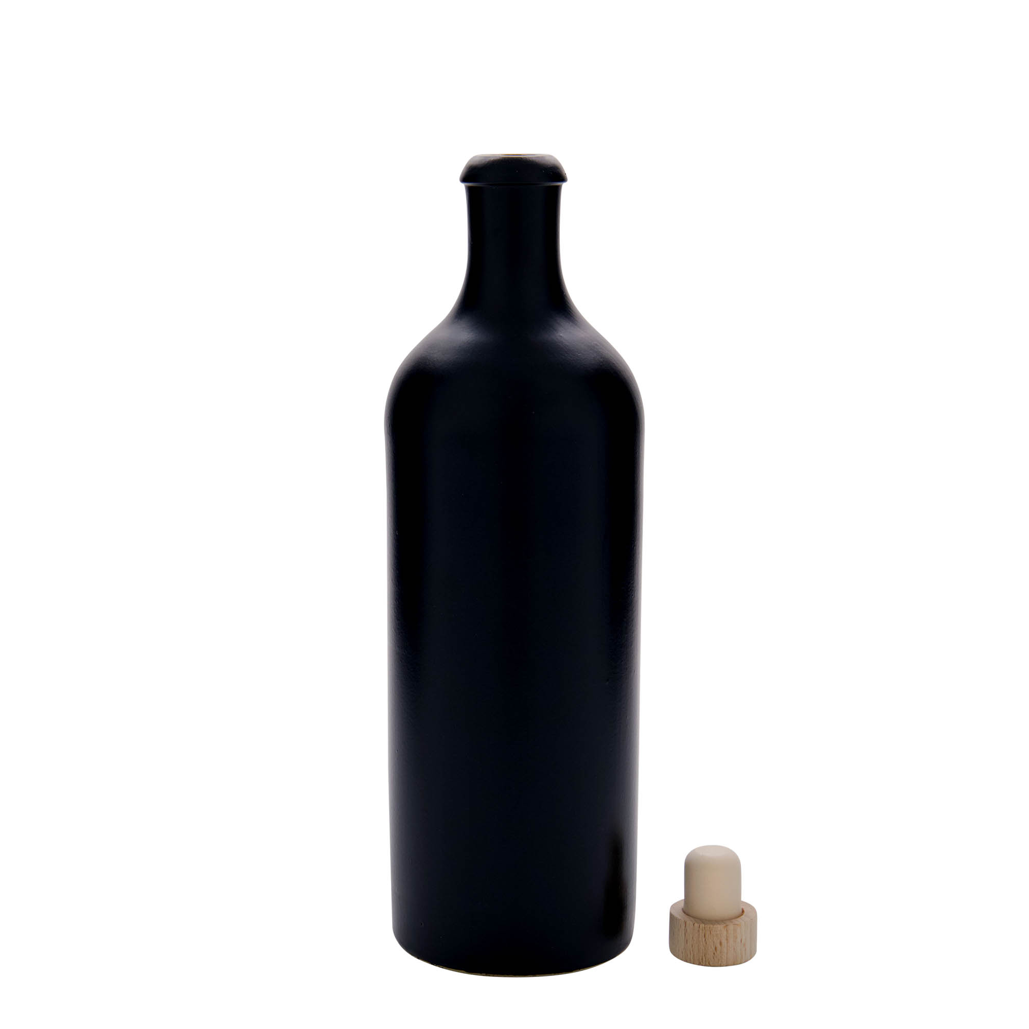 750 ml glineni vrč, kamenina, crni, otvor: pluta 750 ml glineni vrč, kamenina, crni, otvor: pluta