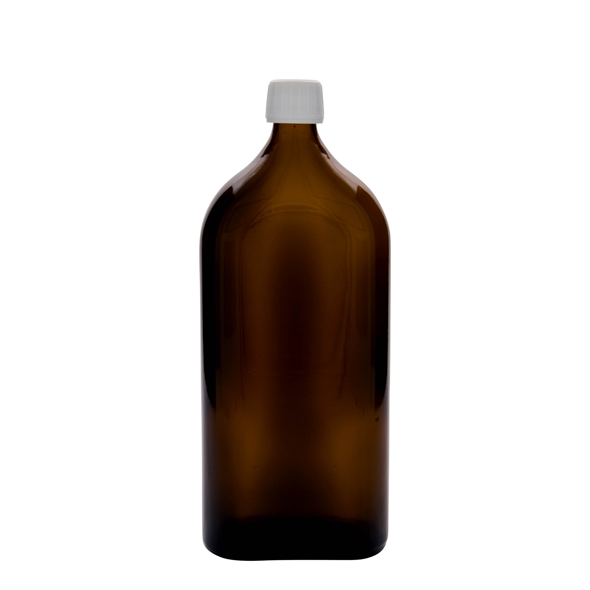 1.000 ml medicinska boca Meplat, ovalna, staklena, smeđa, grlo: PP 28 1.000 ml medicinska boca Meplat, ovalna, staklena, smeđa, grlo: PP 28