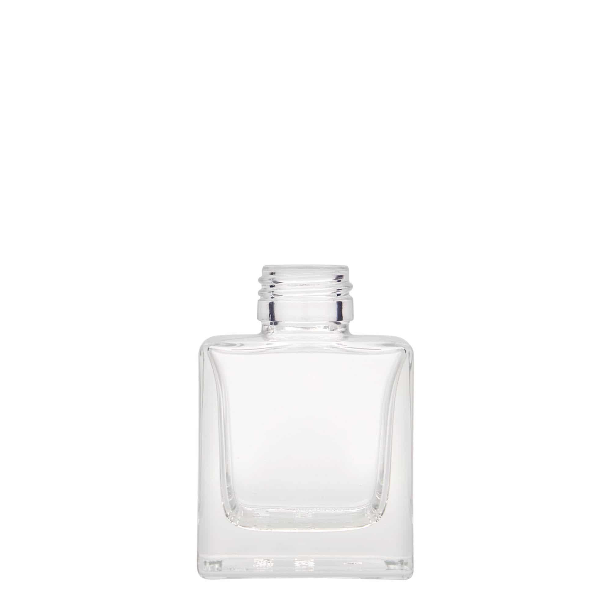 Staklena boca 100 ml 'Cube', kvadratna, otvor: PP 28 Staklena boca 100 ml 'Cube', kvadratna, otvor: PP 28